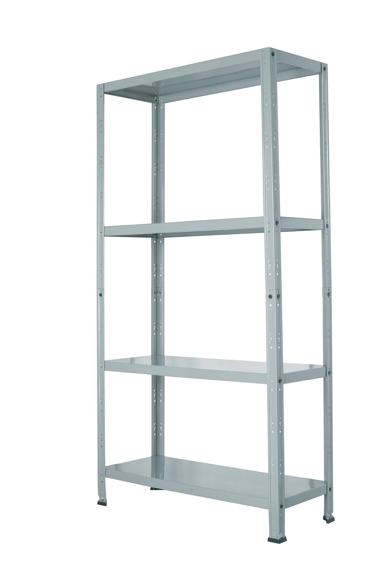 Scaffale Metallico Zincato 160x60x180 Cm - 4 Ripiani Legno, Portata 1400 Kg, Ideale Per Garage E Magazzino - Foto 5