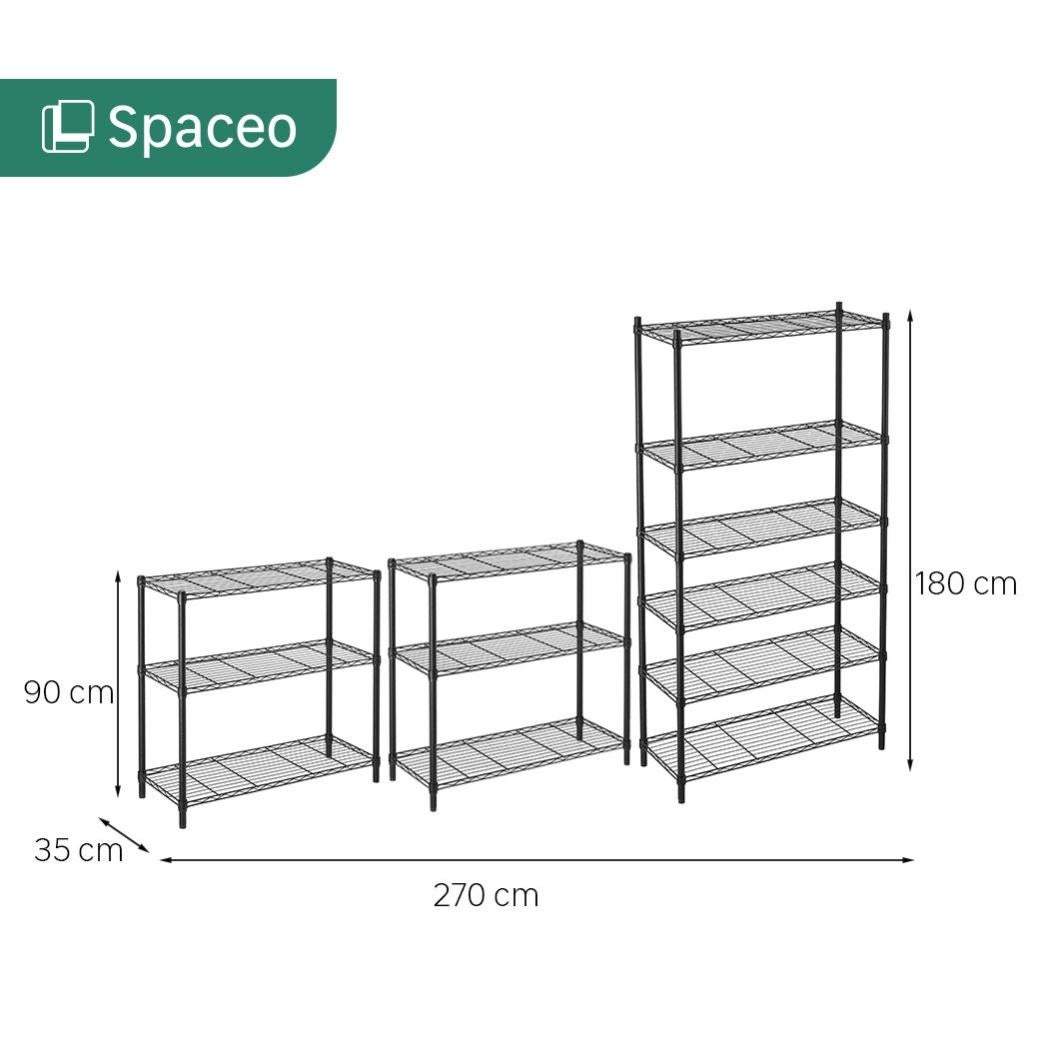 Shelving Inc. 8 d x 24 w Chrome Wire Shelving with 3 Tier Shelves, Weight Capacity 800lbs Per Shelf
