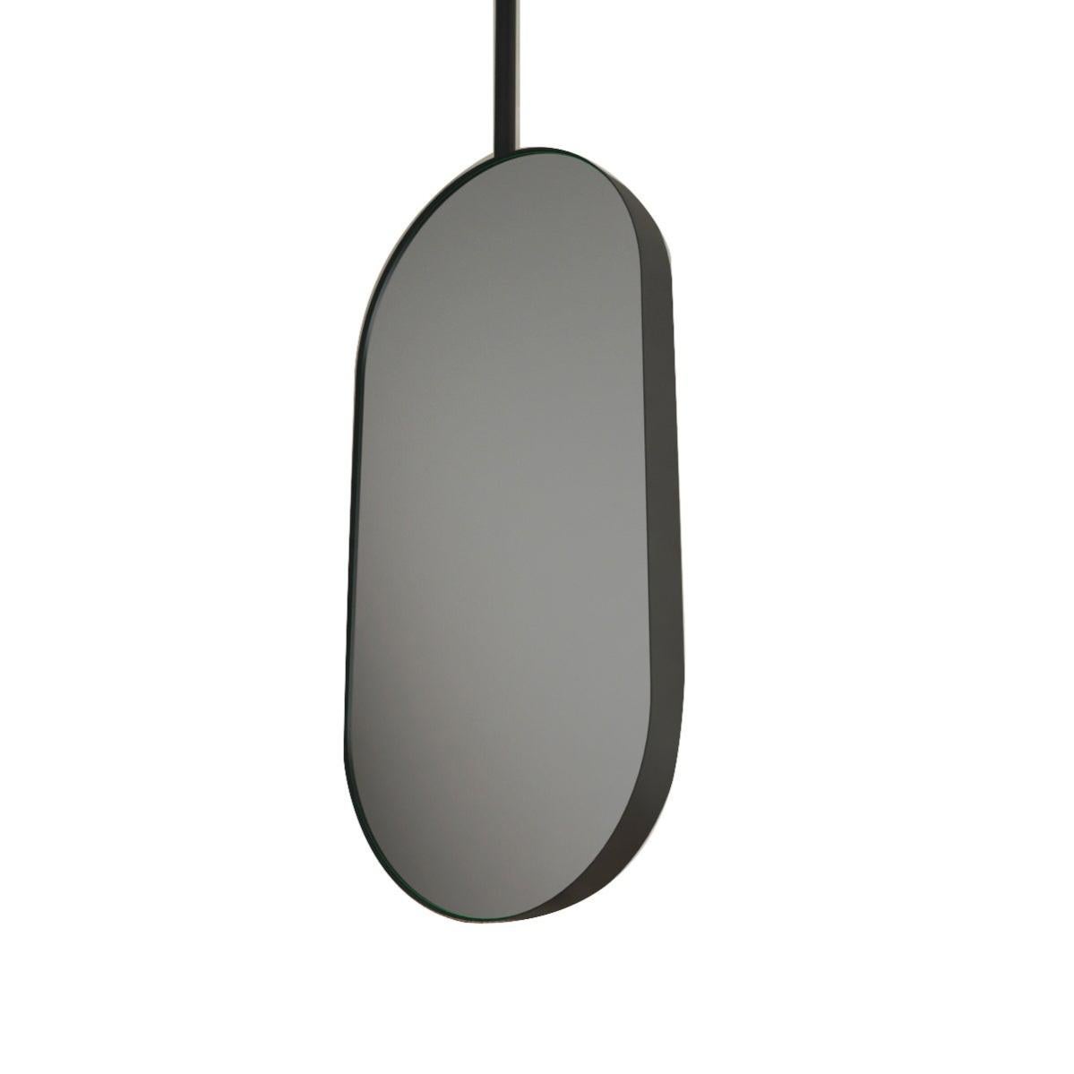 Specchio Bagno Camera En.casa Specchio Da Parete 90x60 Cm - Cornice MDF Nero Con Design Arcuato Specchio Cornice Nera 90x60