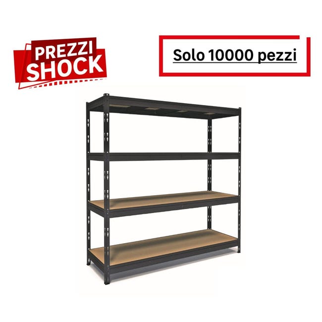 Scaffale In Kit 4 Ripiani Filocromo L 60 X P 45 X H 160 Cm, Portata Per Ripiano 100 Kg 85097325 Scaffale In Kit 4 Ripiani Filocromo L 60 X P 45 X H 160 Cm, Portata Per Ripiano 100 Kg 85097325