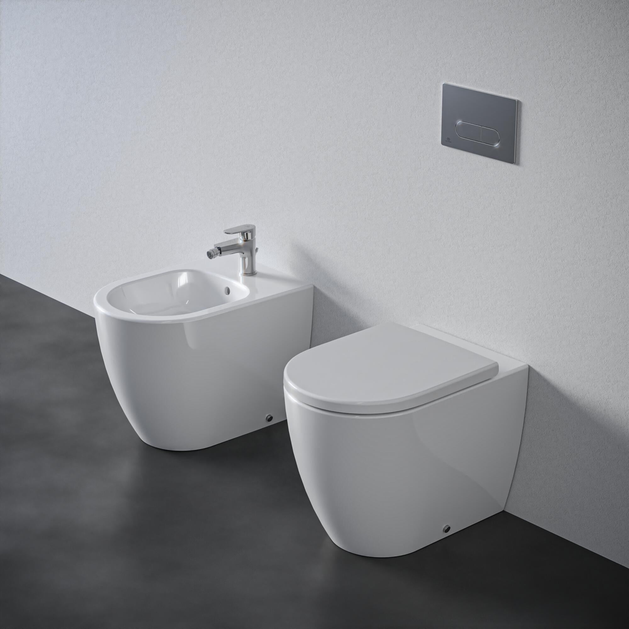 Ideal Standard WC-Sitz Ellisse Piu, Verchromte Scharniere – Hochwertiger Kunstharzsitz Made In Italy