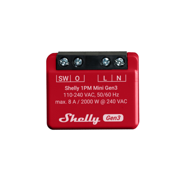 Shelly Plus 1 Mini, Relè Wi-Fi e Bluetooth, Automatizzazione di Luci, Interruttori, Piccoli Elettrodomestici, Assistente Vocale Google e Alexa, Blu