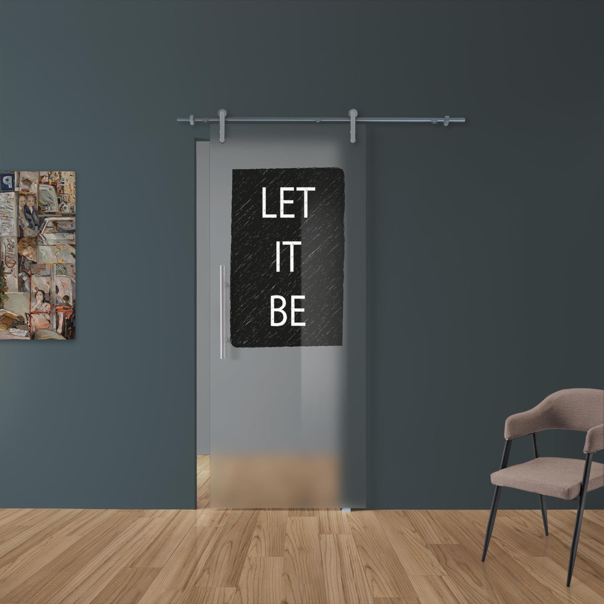 Porta scorrevole Let it be in cristallo, L 88 x H 215 cm, con binario ...