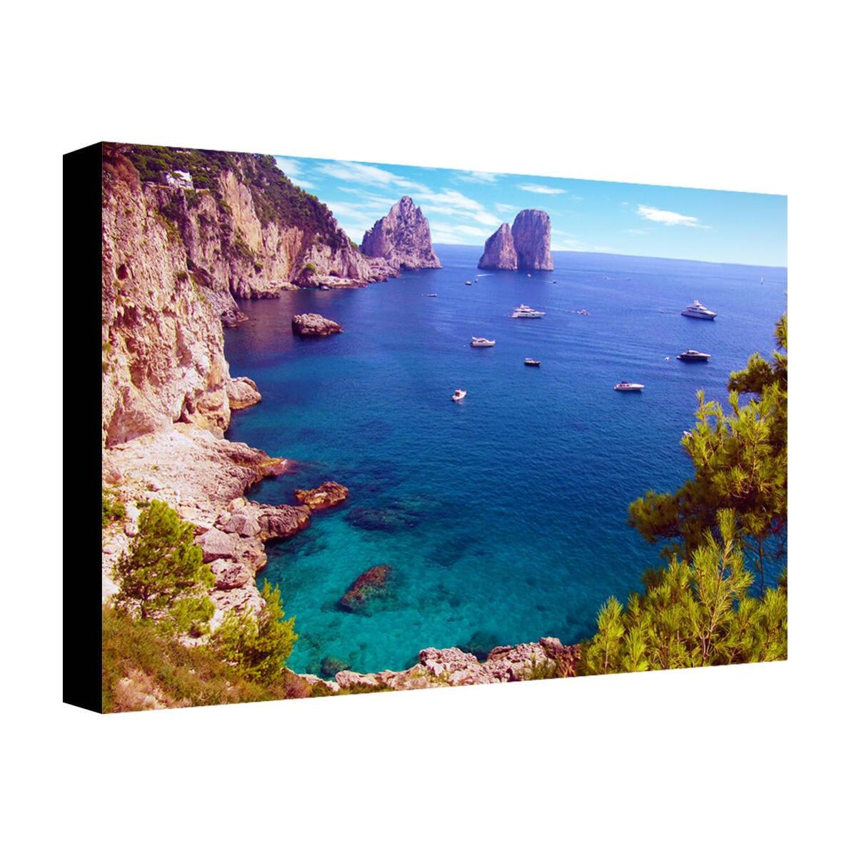 Quadro Su Tela Napoli E Vesuvio - Tramonto, 170x80 Cm, 5 Pannelli - Foto 6