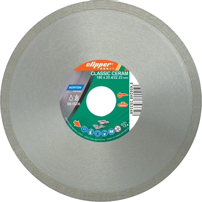 Tarcza Diamentowa Pe na 180 X 25 4 22 23 Mm CLIPPER CLASSIC CERAM tarcza-diamentowa-pe-na-180-x-25-4-22-23-mm-clipper-classic-ceram