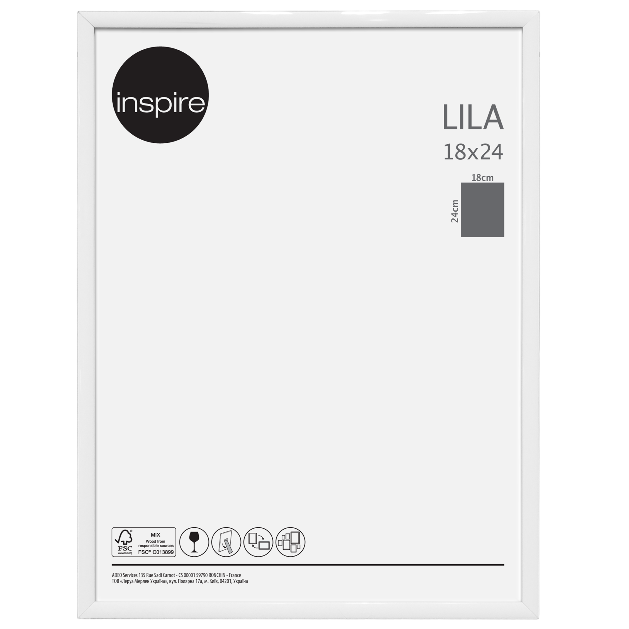 Ramka na zdjęcia Lila 18 x 24 cm biała Inspire