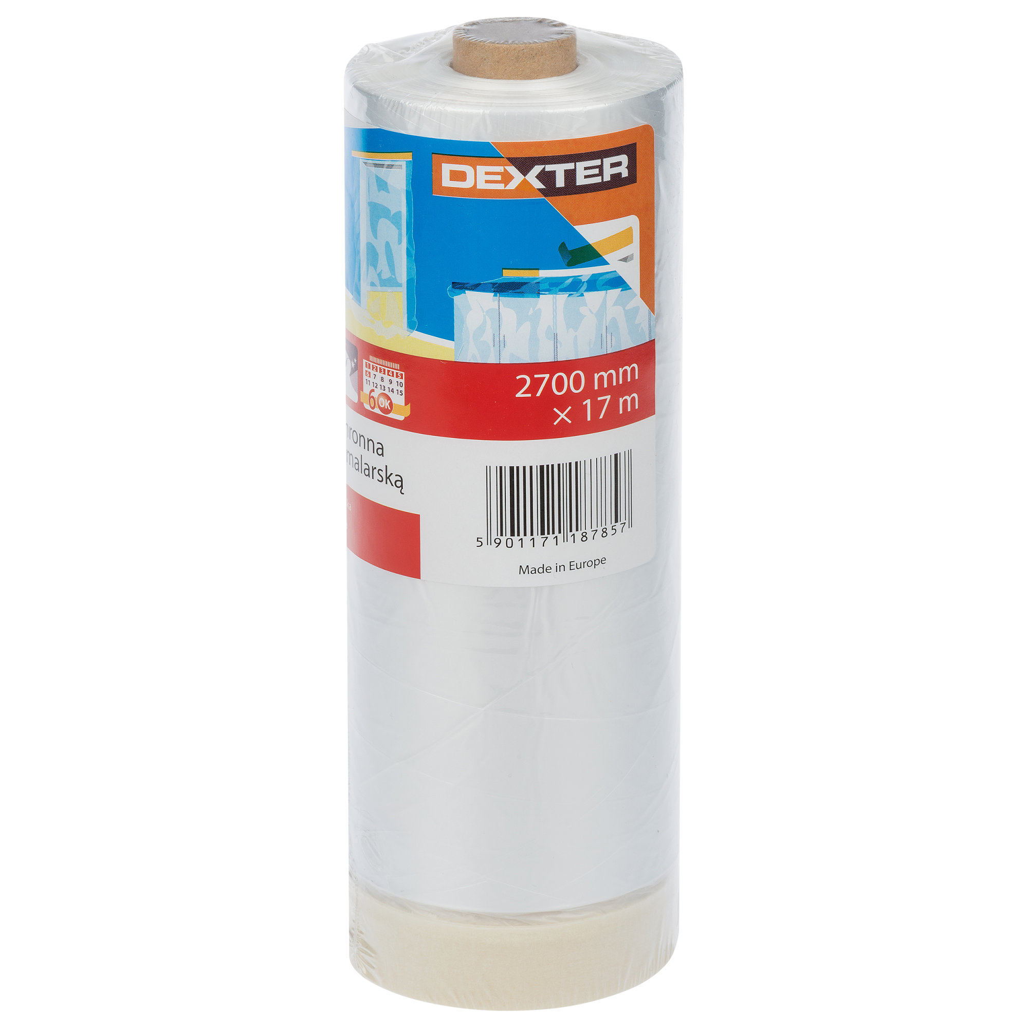 Folia malarska z taśmą 2.7 x 17 m DEXTER