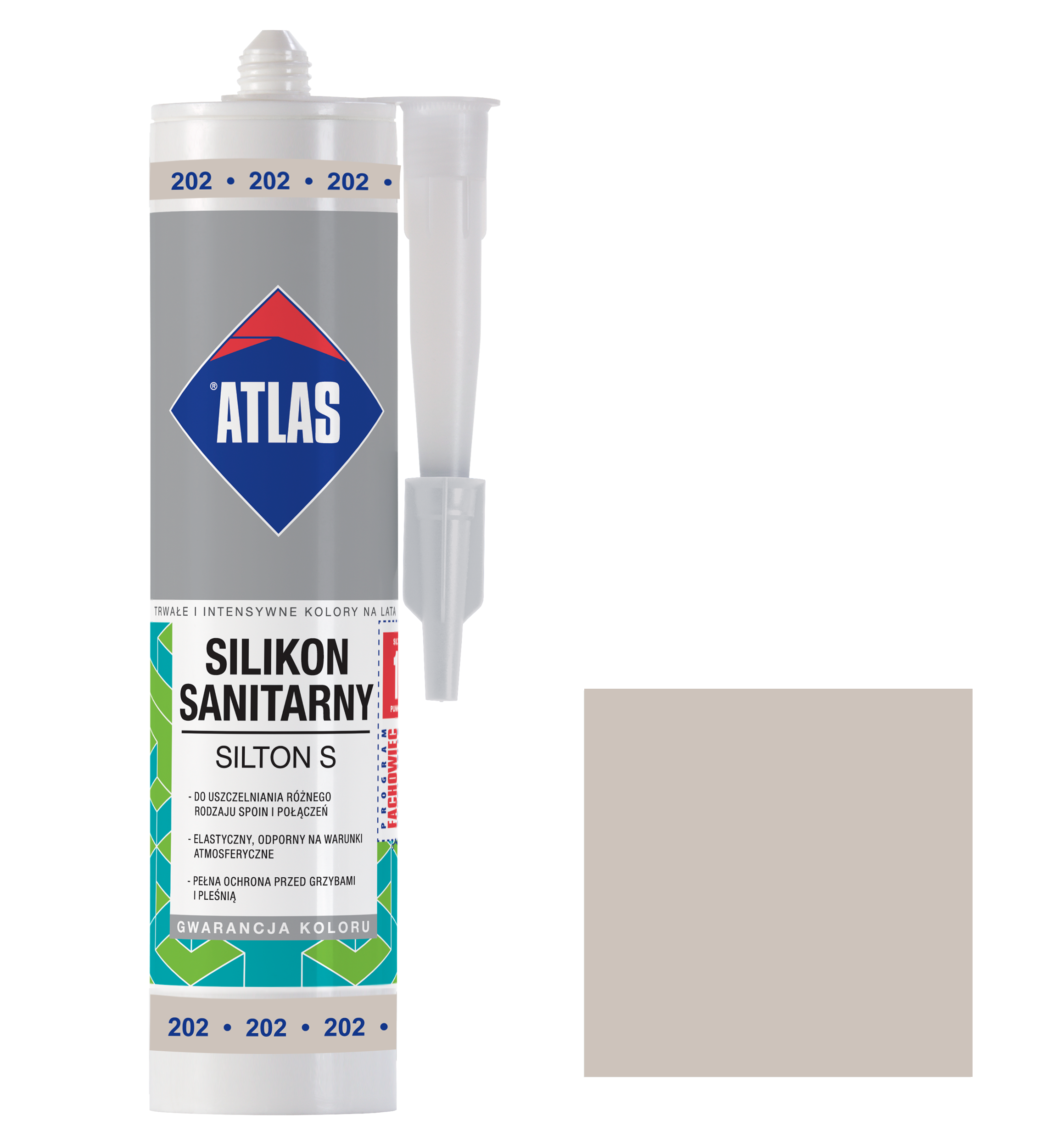 Silikon Sanitarny 202 280 Ml Popielaty Atlas - Leroy Merlin