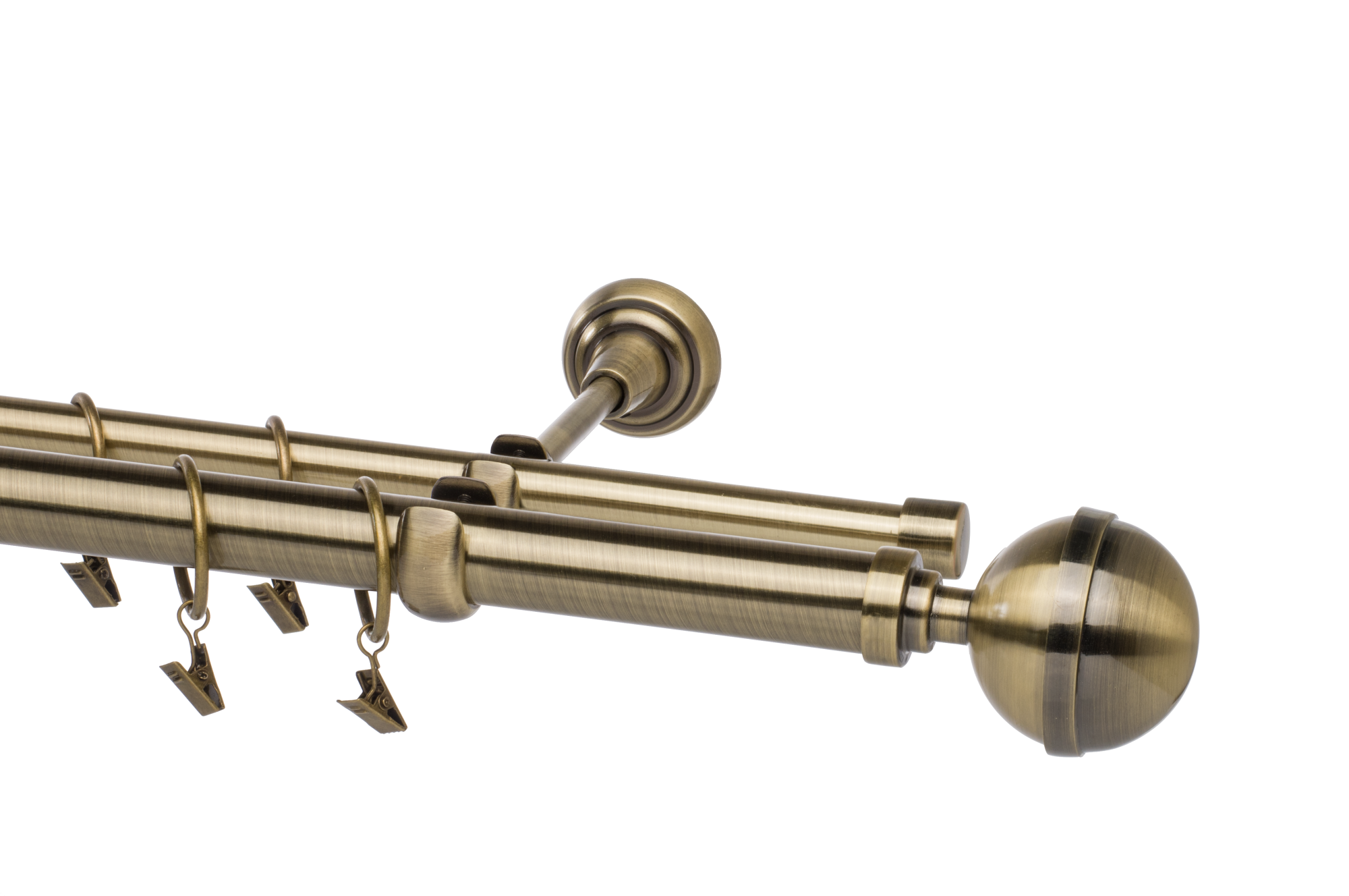 Karnisz Kula Elegant 160 cm podwójny złoty 25/16 mm