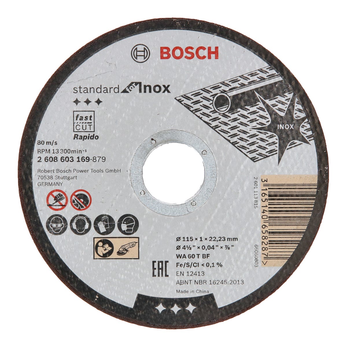 Фото - Стрічка / шліфувальний круг Bosch Tarcza tnąca 115 x 1 x 22.2 INOX 