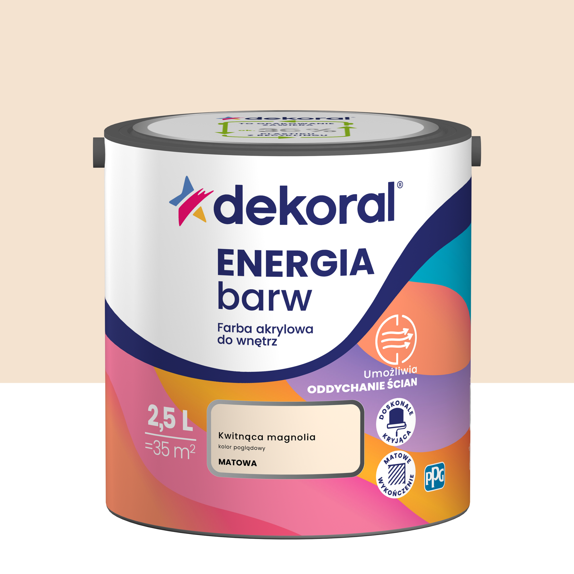 Farba Dekoral Energia barw Kwitnąca Magnolia 2.5 l - Leroy Merlin