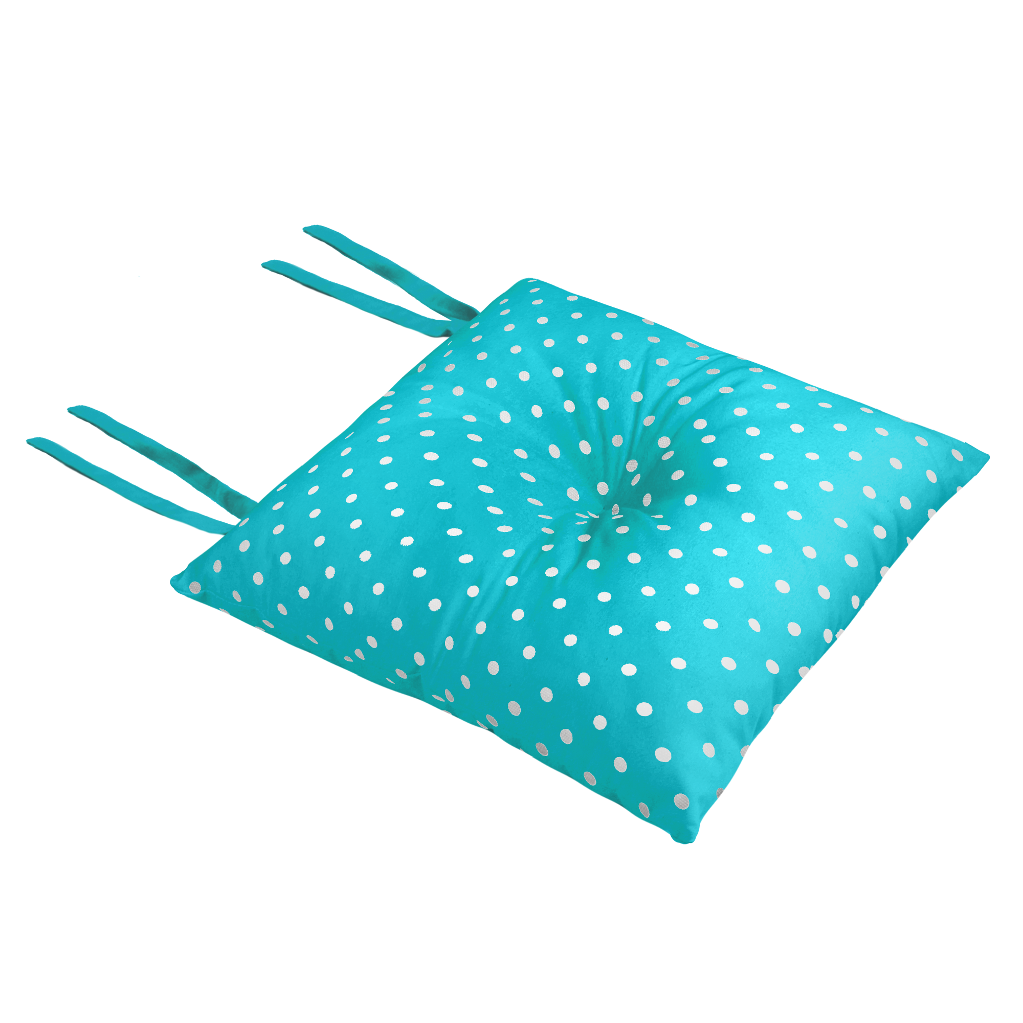 Poduszka na krzes o silla kropki turkusowo bia a 40 x 40 x 8 cm leroy