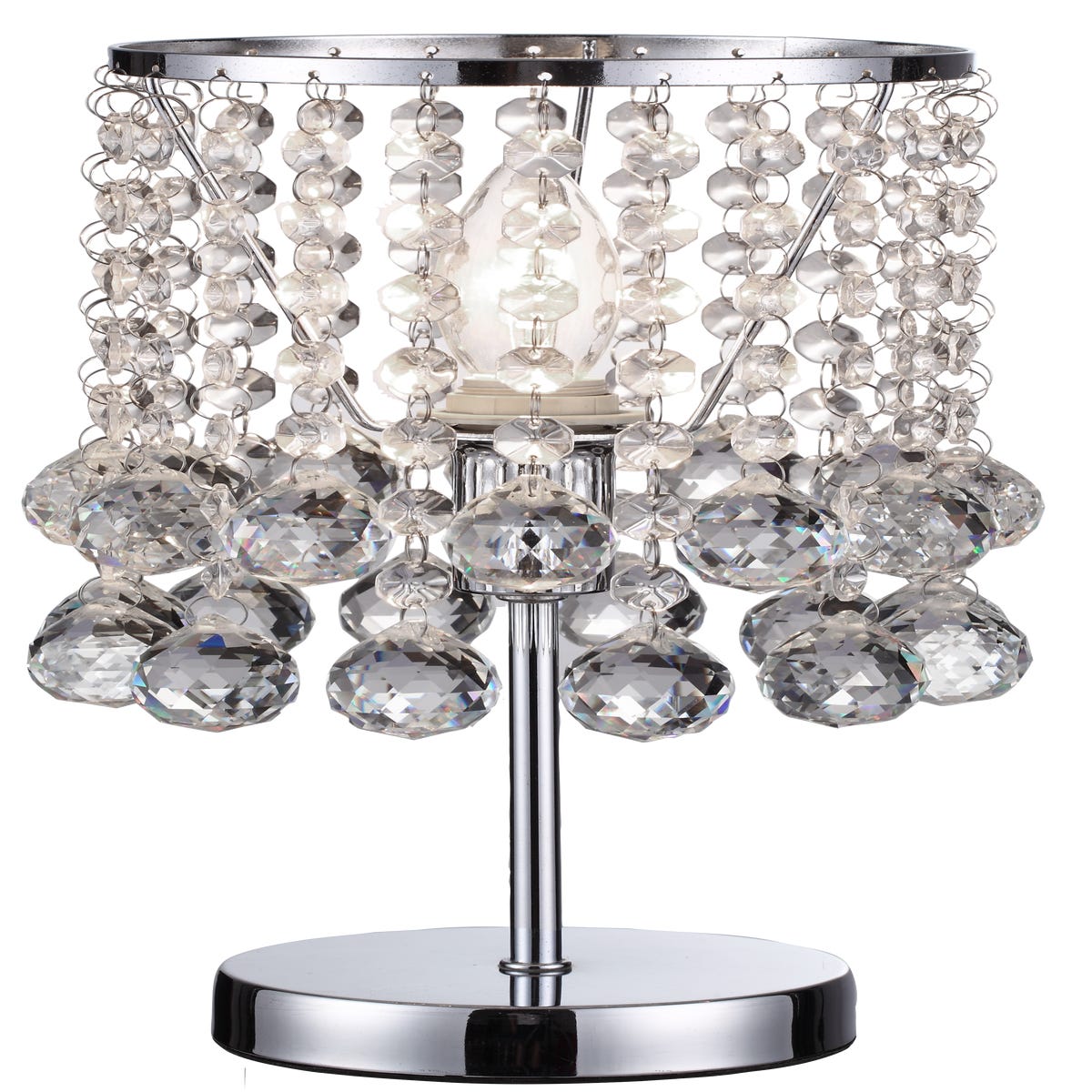 Фото - Настільна лампа Reality Lampa stołowa LONDON CRYSTAL z kryształkami chrom E14 