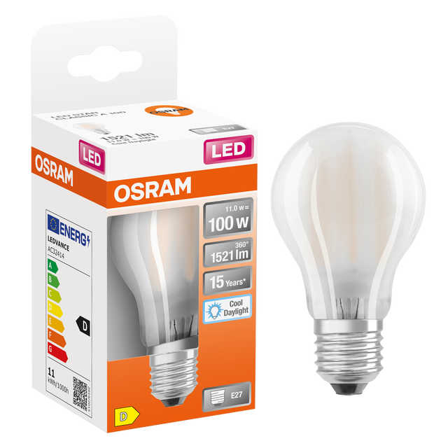 Żarówka LED E27 11 W = 100 W 1521 lm Zimna biel Osram