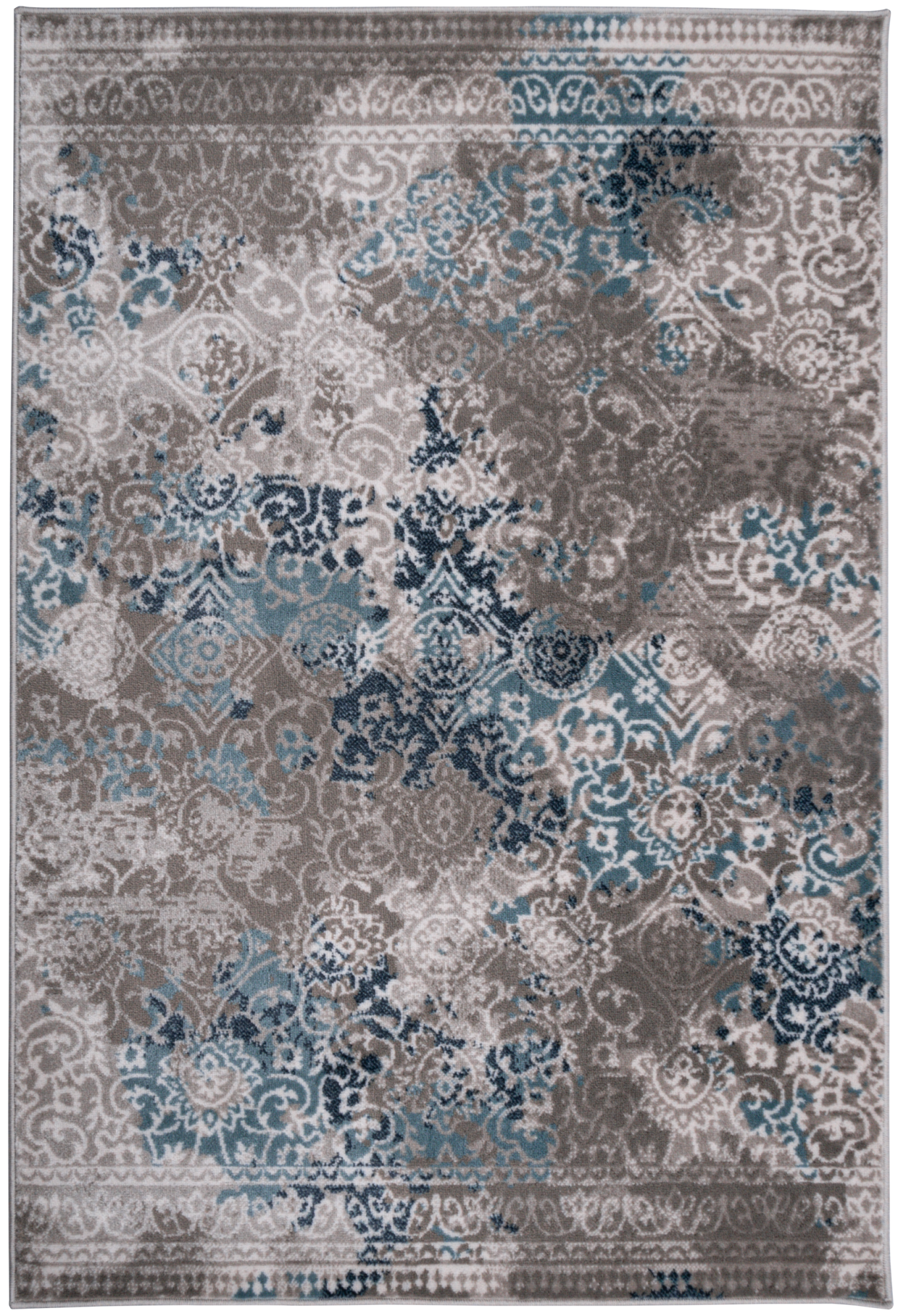 Dywan Elisa Ornament szaroniebieski 160 x 220 cm Leroy Merlin