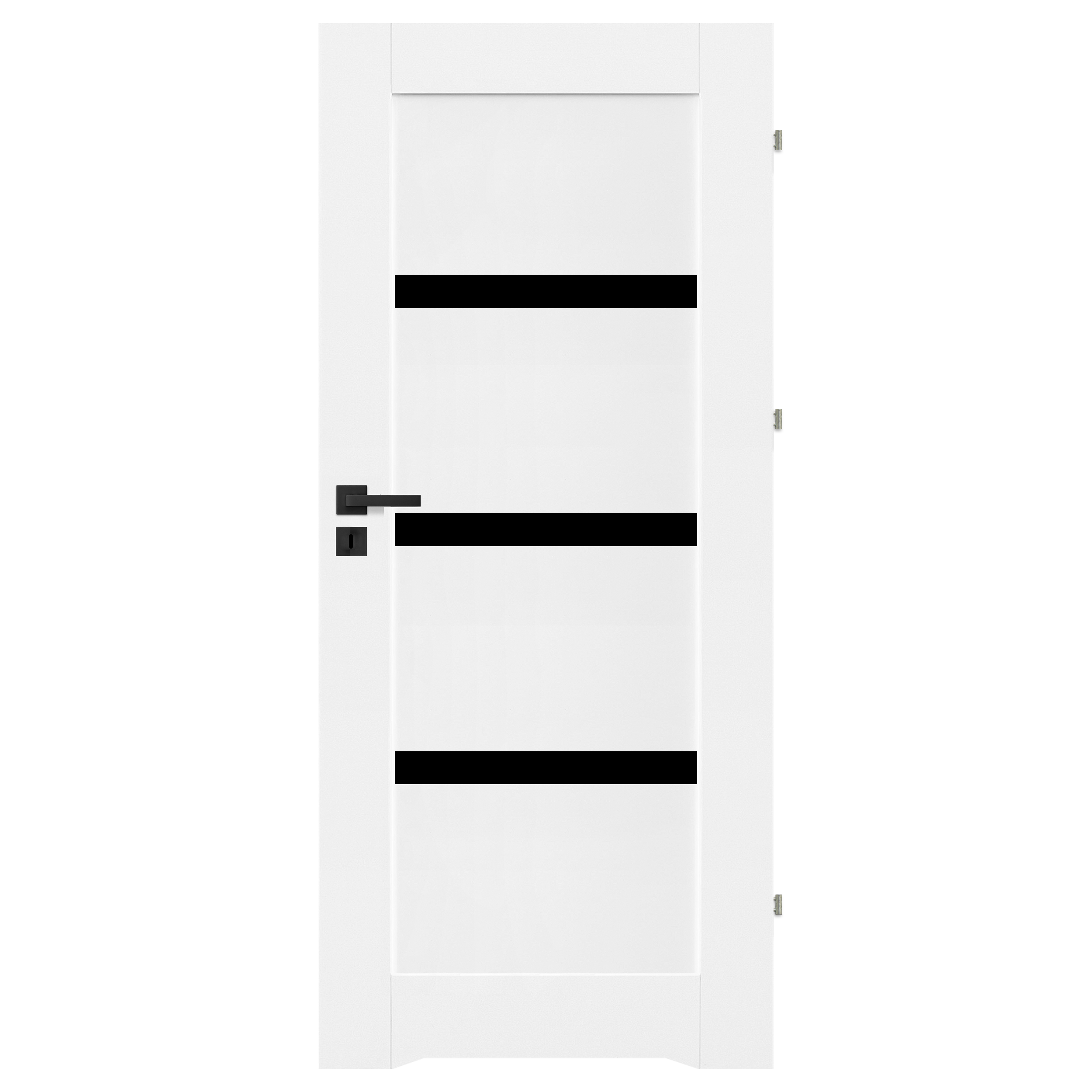 Drzwi Wewn Trzne Azienkowe Z Podci Ciem Wentylacyjnym Tres Bia E Czarna Szyba Prawe Nawadoor