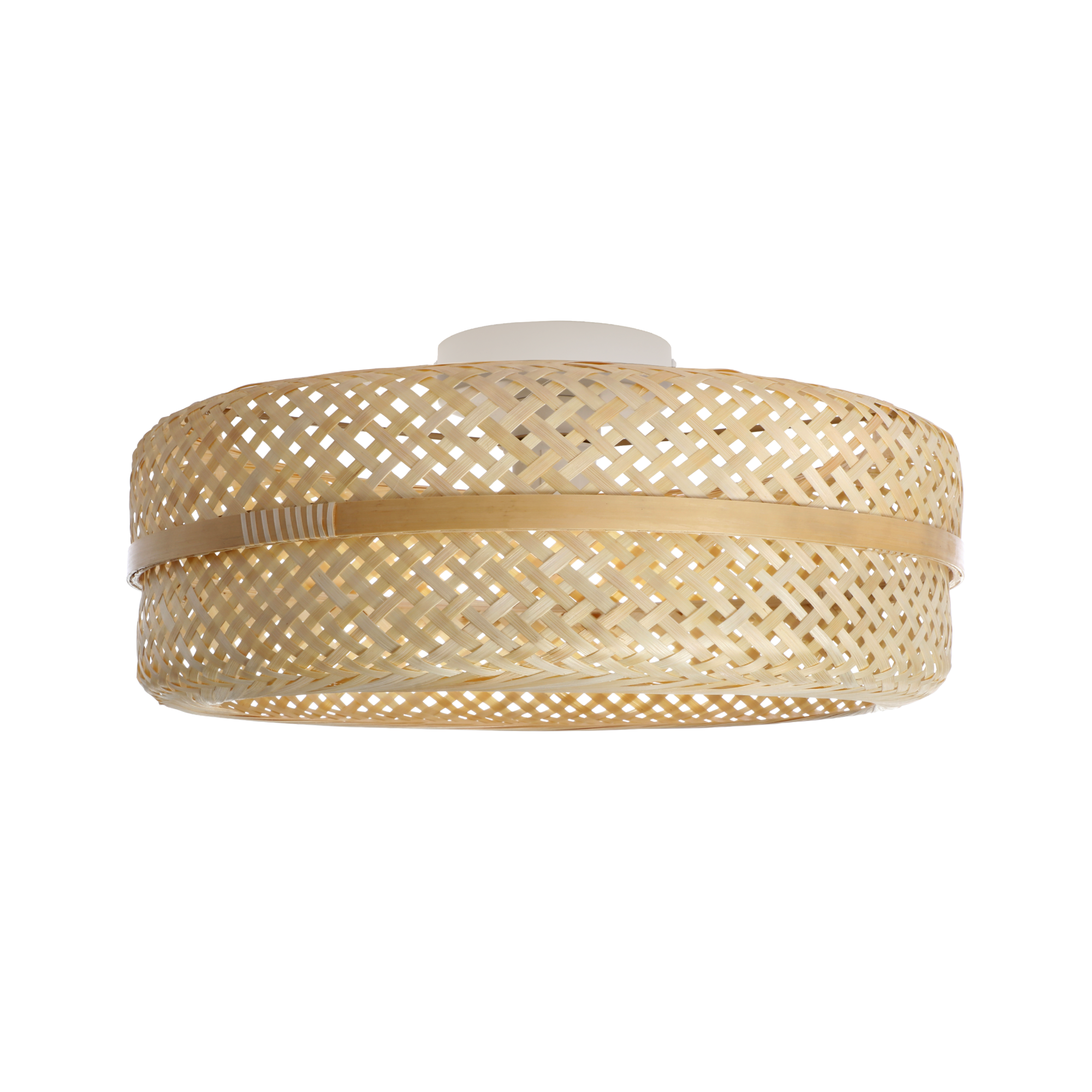 Lampa sufitowa Palanga biała bambus E27 Inspire