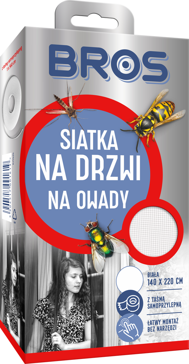 Moskitiera na drzwi 140x220 cm biała Bros