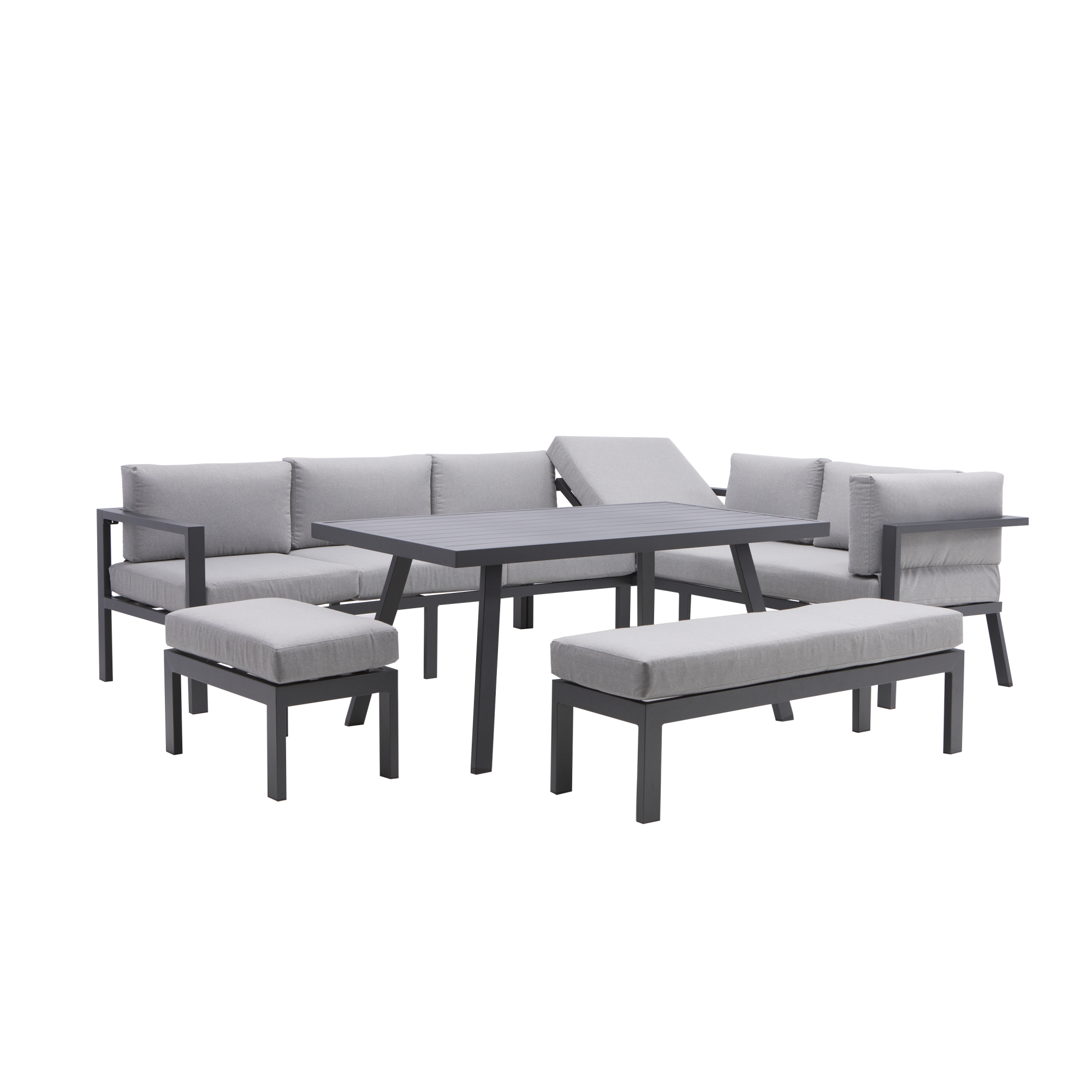 Meble ogrodowe zestaw Naxos II szare Naterial