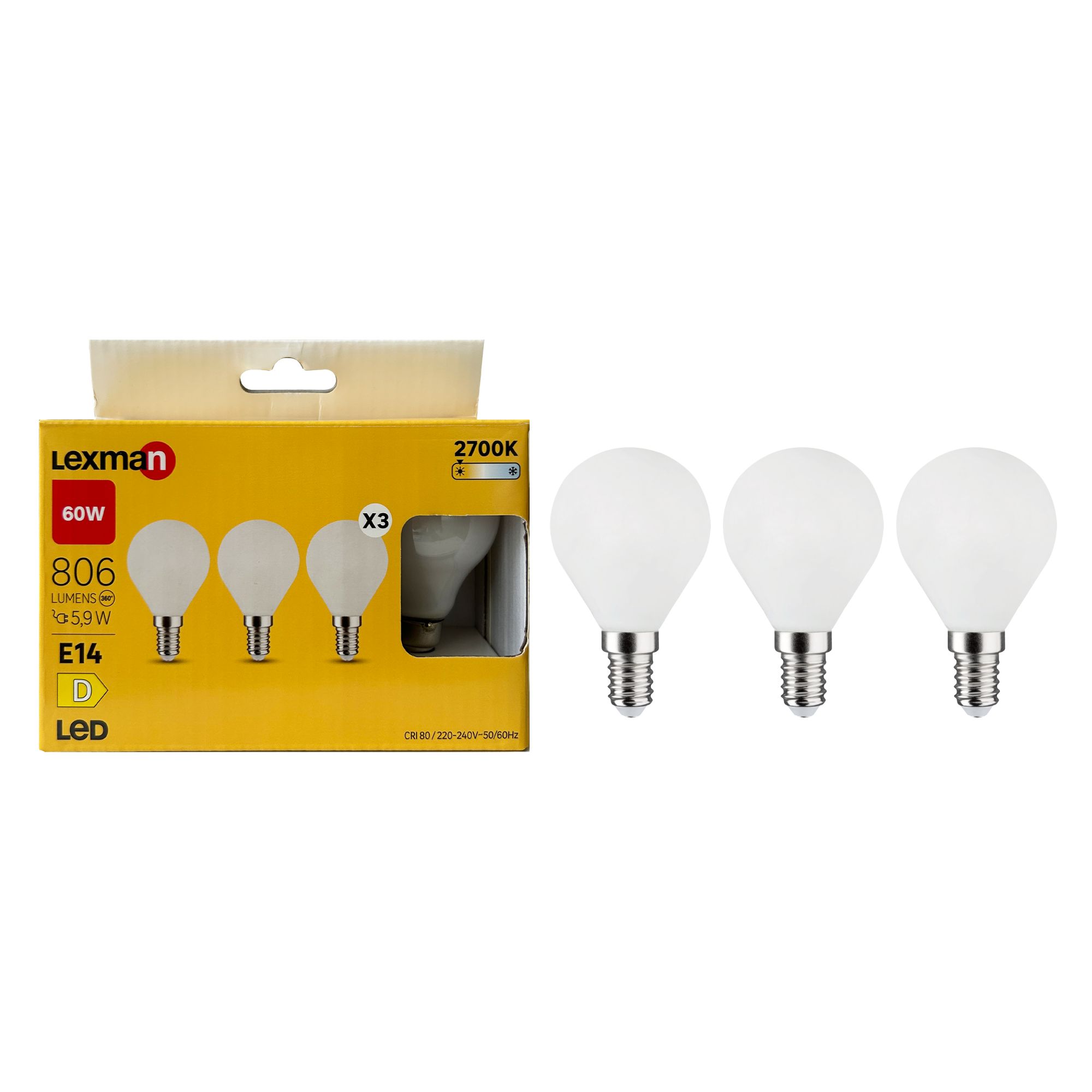 ar wka LED E14 3 szt. 5 9 W 806 lm Ciep a biel Lexman Leroy Merlin