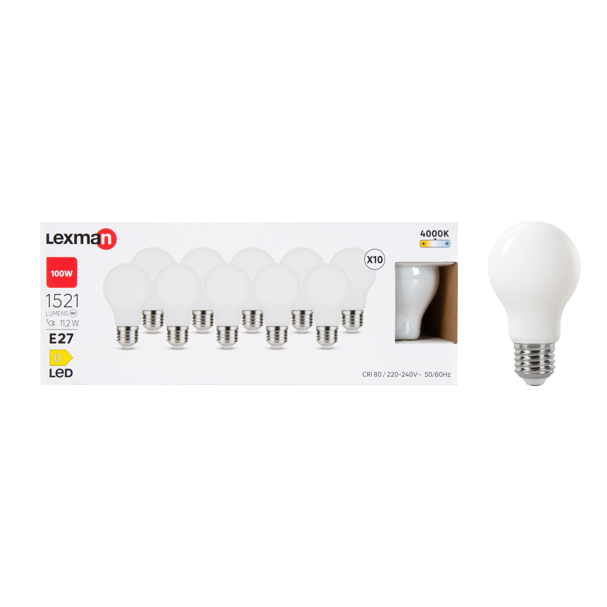 Żarówka LED E27 10 szt. 11,2 W 1521 lm Neutralna biel Lexman