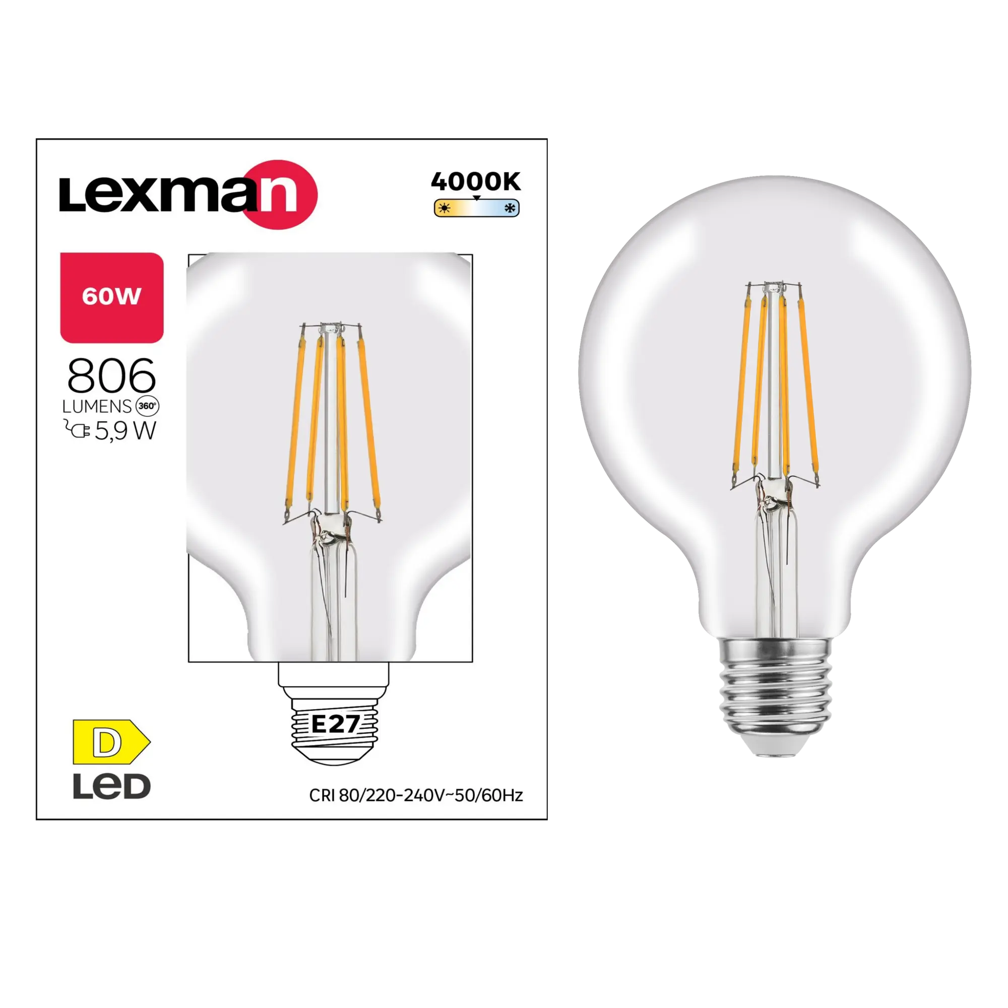 Ampoule disco led standard E27 5 W, LEXMAN