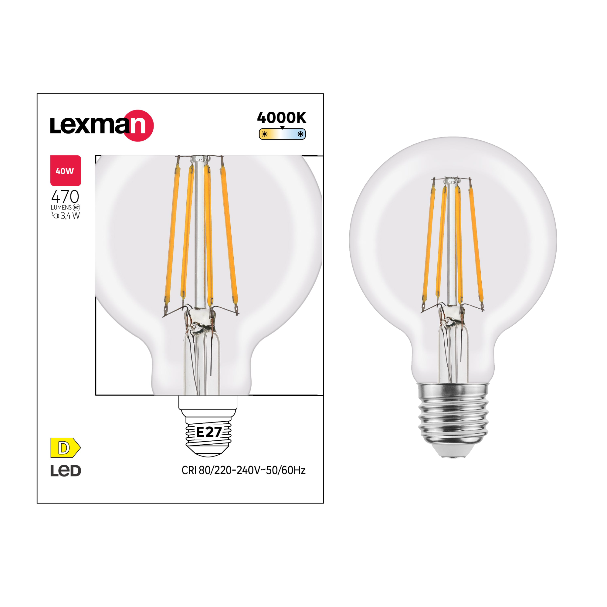Żarówka LED E27 3,4 W 470 lm Neutralna biel Lexman