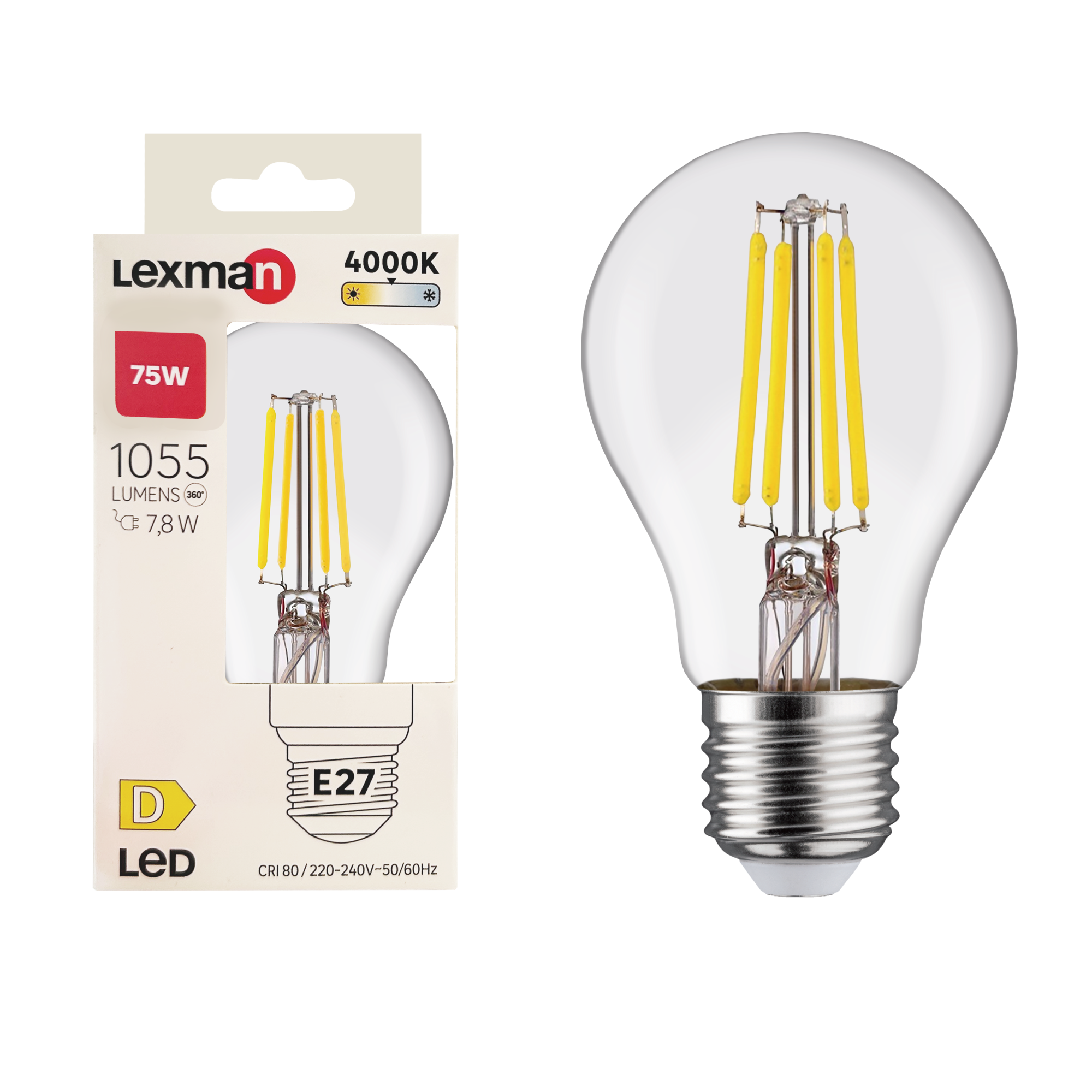 Żarówka LED E27 7,8 W 1055 lm Neutralna biel Lexman