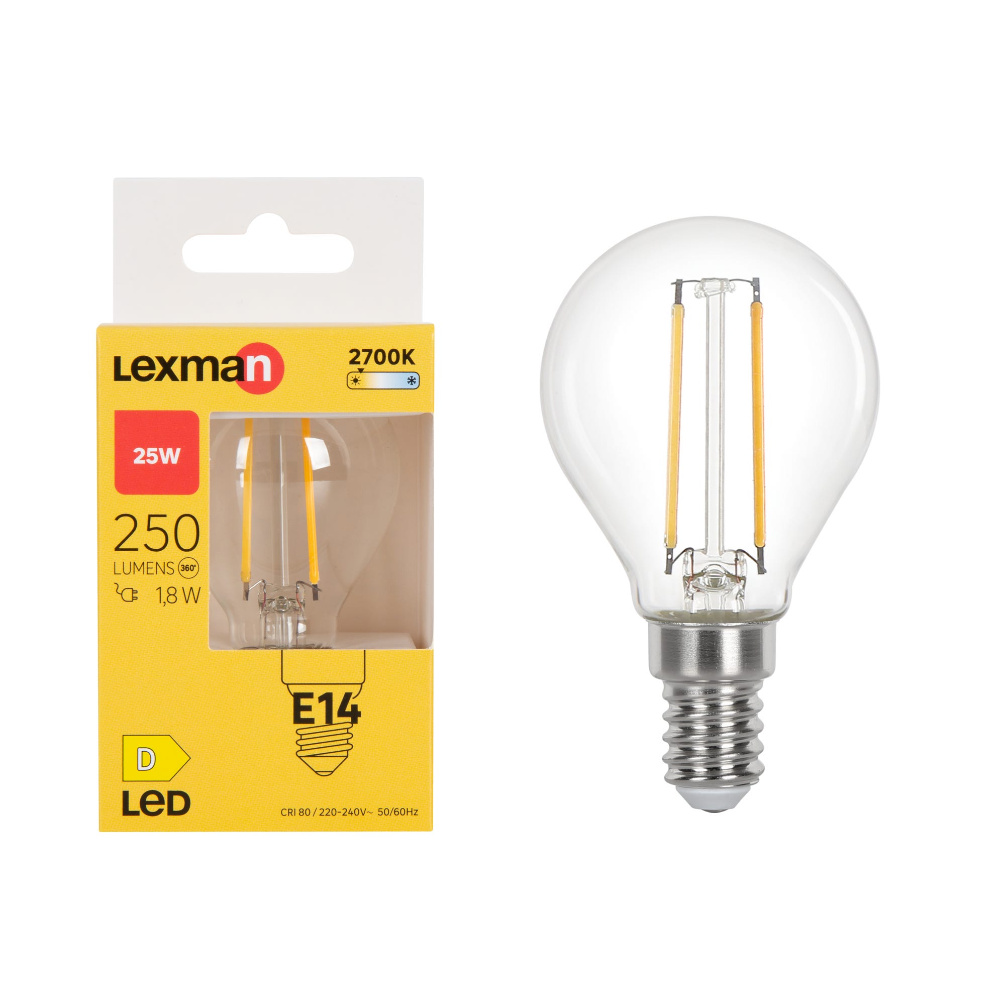 ar wka LED E14 1 8 W 250 lm Ciep a biel Lexman Leroy Merlin