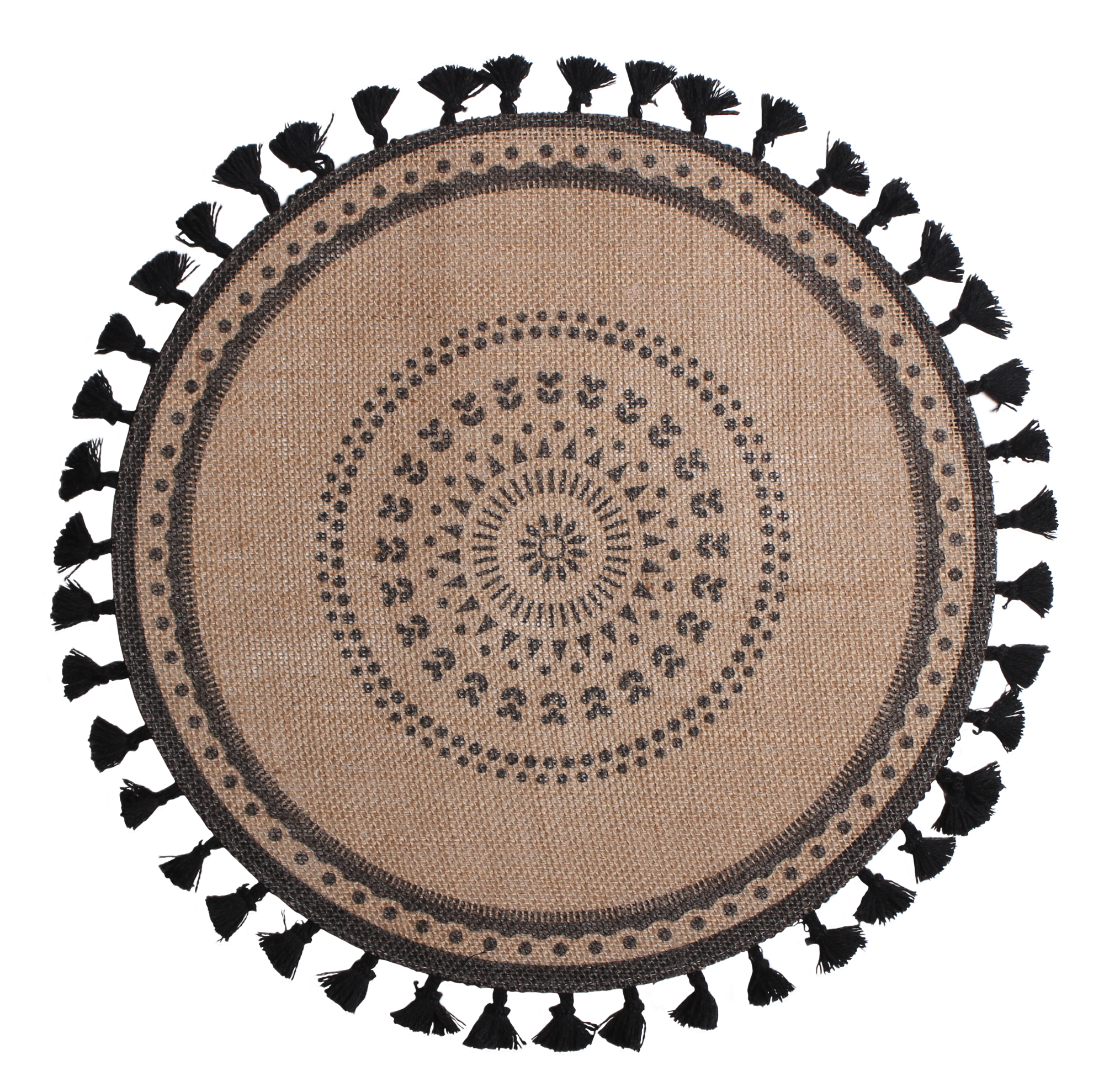 Podkładka na stół Jute z frędzlami śr. 38 cm