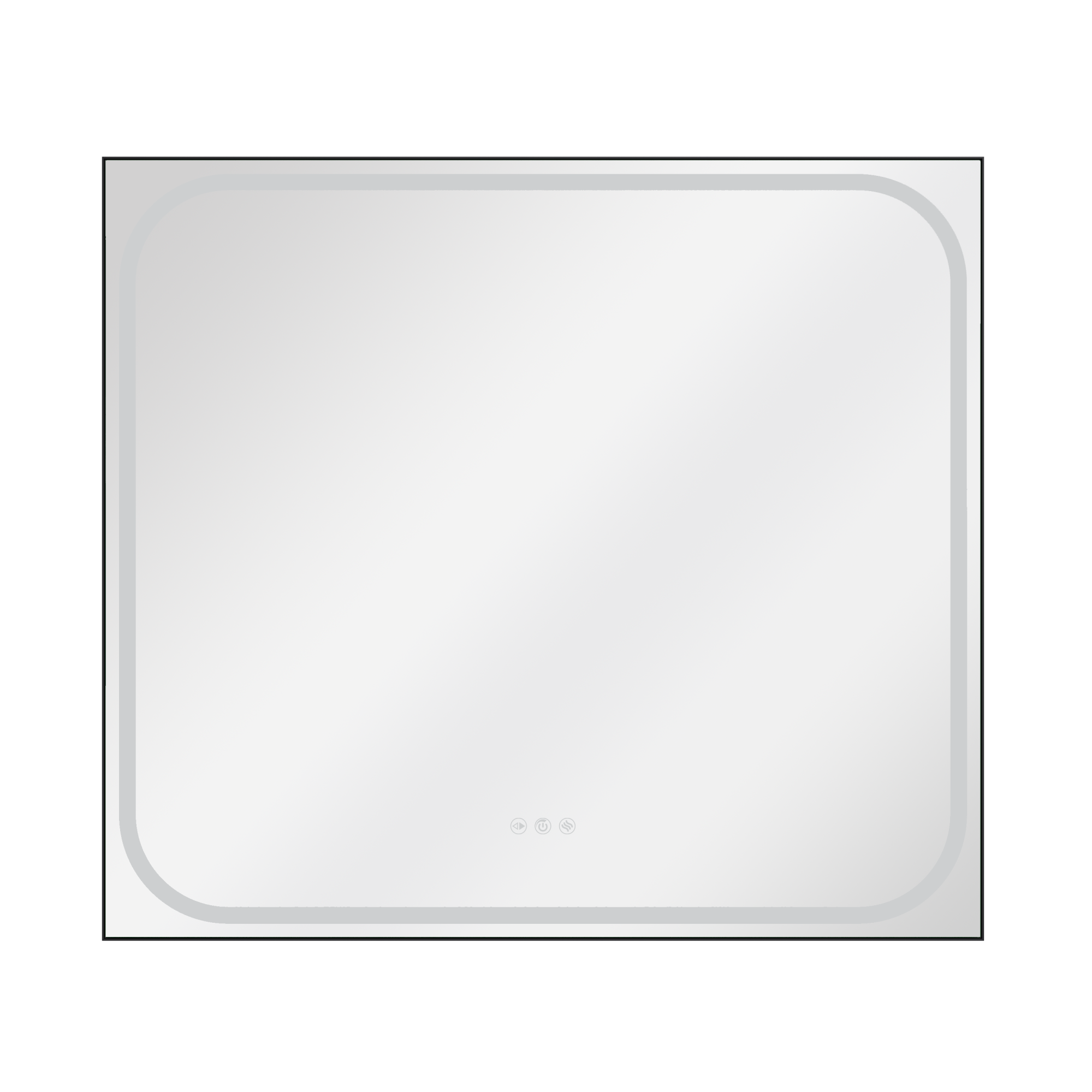 Lustro z oświetleniem Remix 80 x 90 cm czarne Sensea