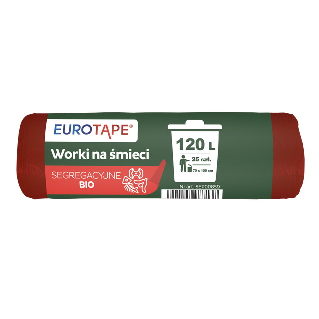 Worki na śmieci 120 l 25 szt. brązowe Eurotape