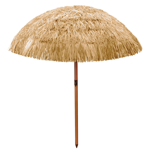 Parasol plażowy okrągły Hawajski 100x112 cm beżowy