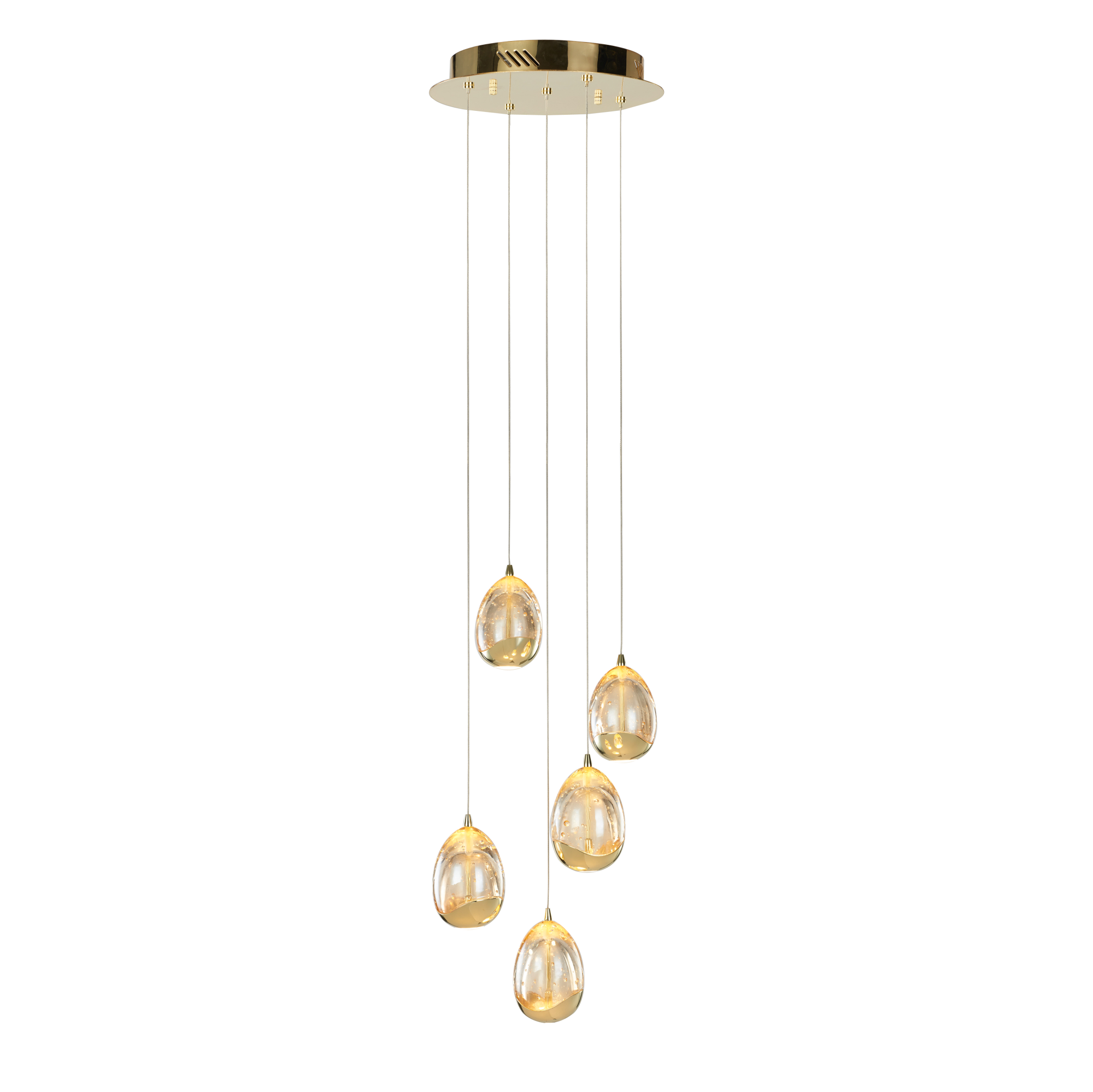 Lampa wisząca Huelto złota 5 x LED Italux
