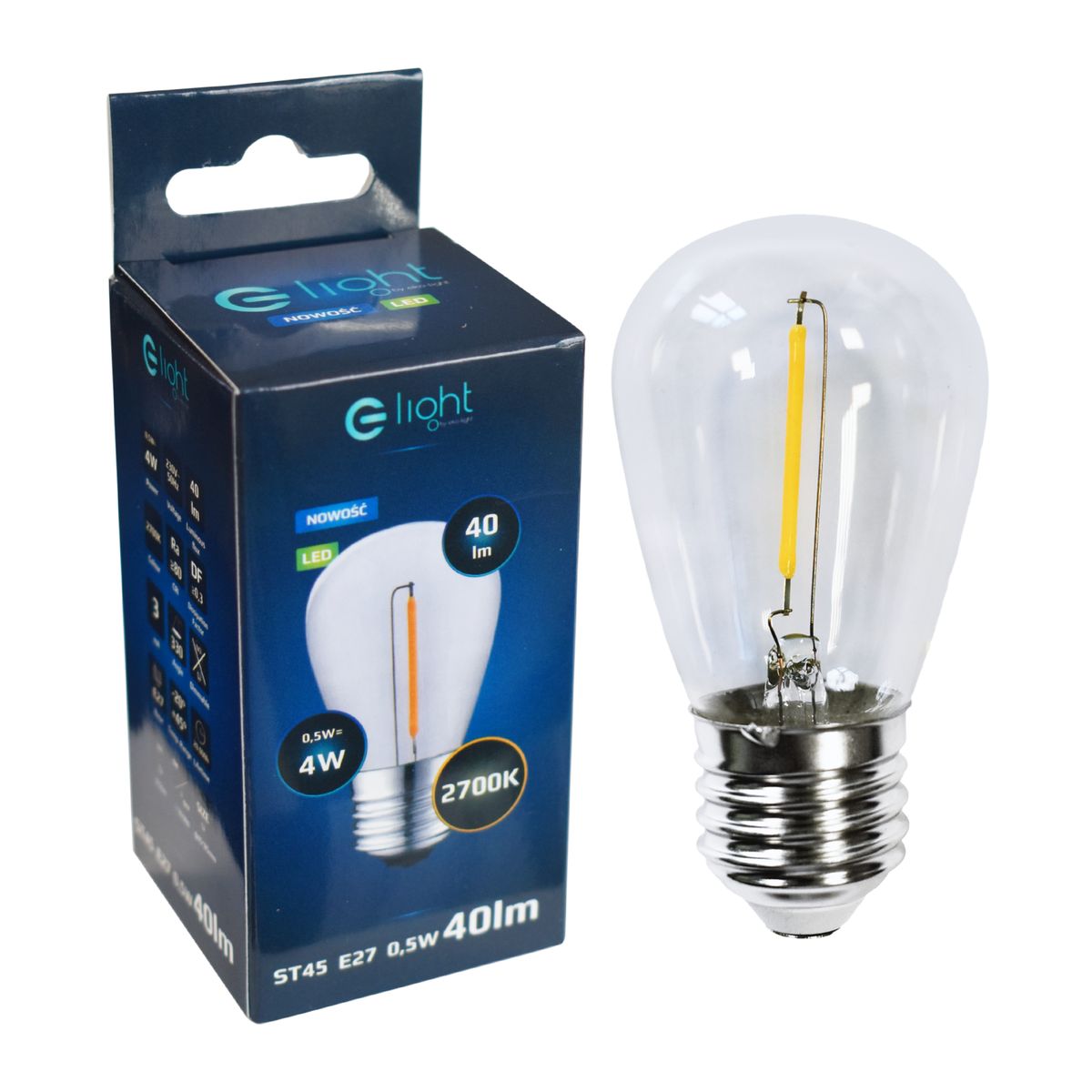 Żarówka LED E27 0.5 W4 0 lm Ciepła biel Eko-Light