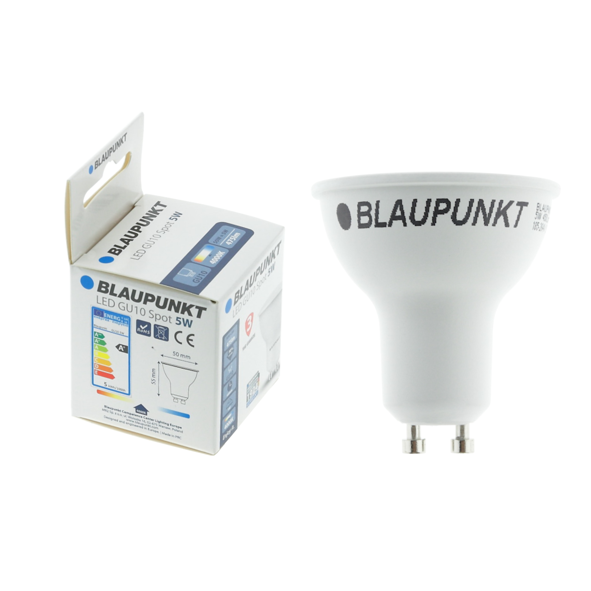 Żarówka LED GU10 (230V) 5W 450 lm Neutralna biel Blaupunkt