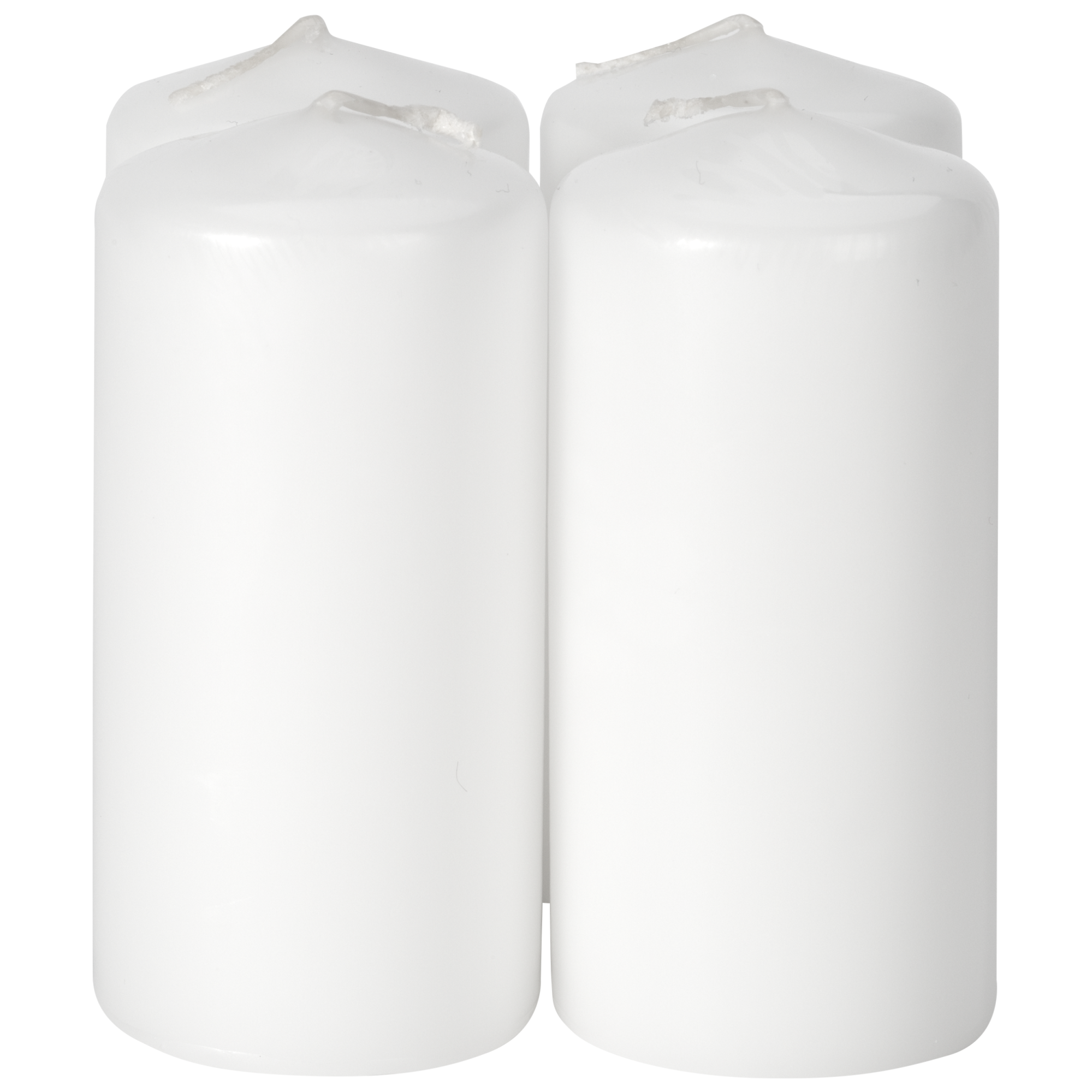 Świeca pieńkowa 4 szt. białe wys. 8 cm