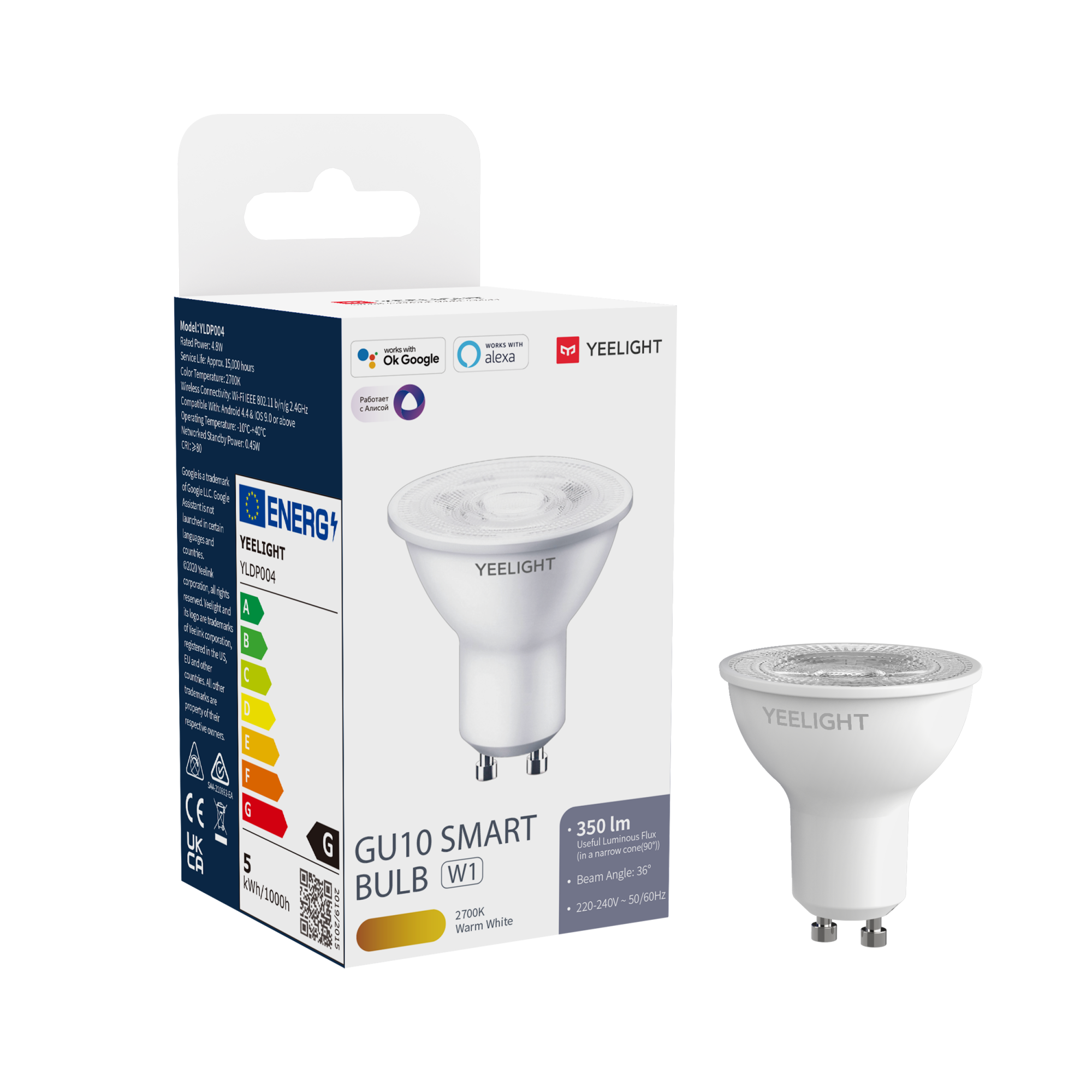 Żarówka LED W1 Smart YLDP004 GU10 350 lm ściemnialna Yeelight