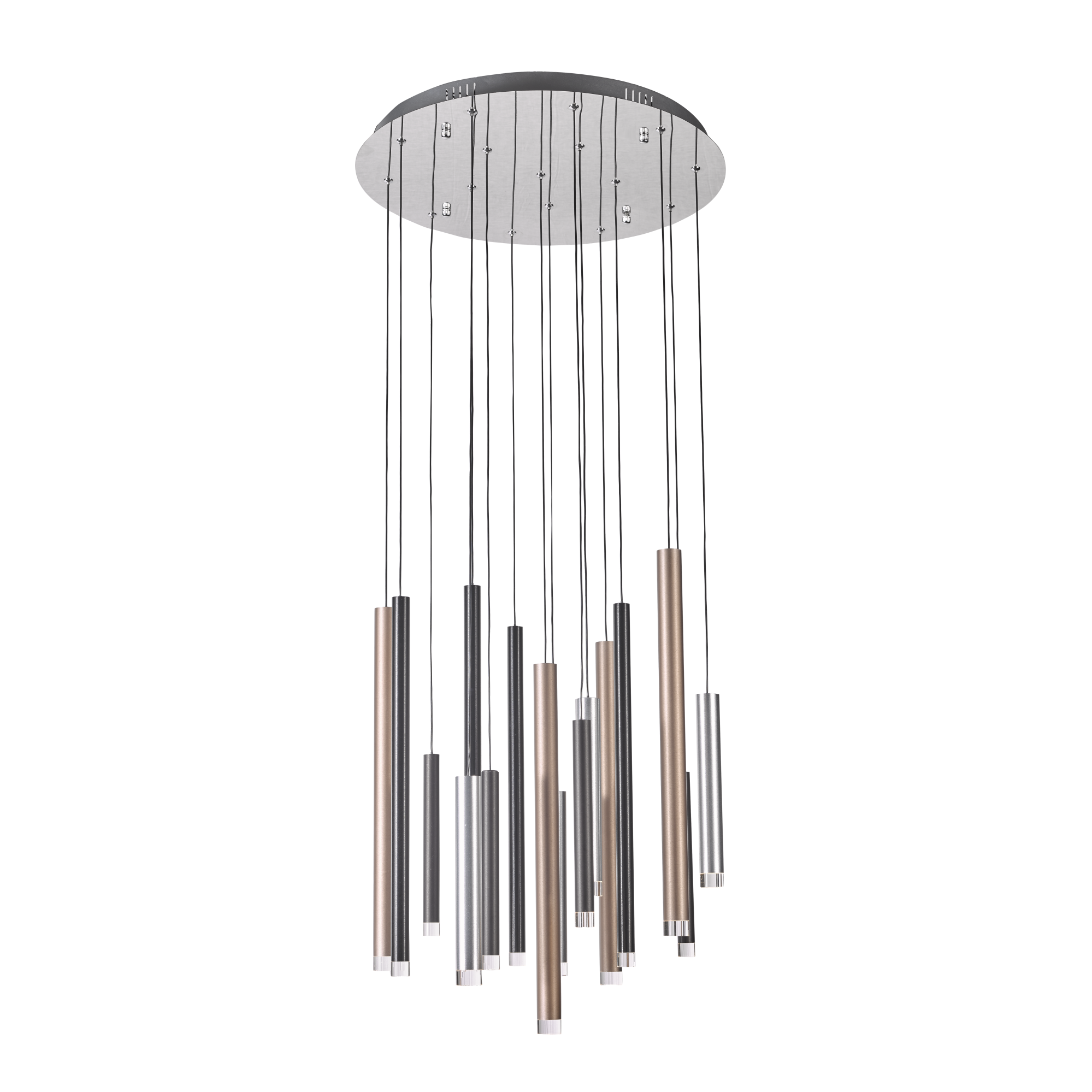 Lampa wisząca Reyna srebrno - czarna LED Italux