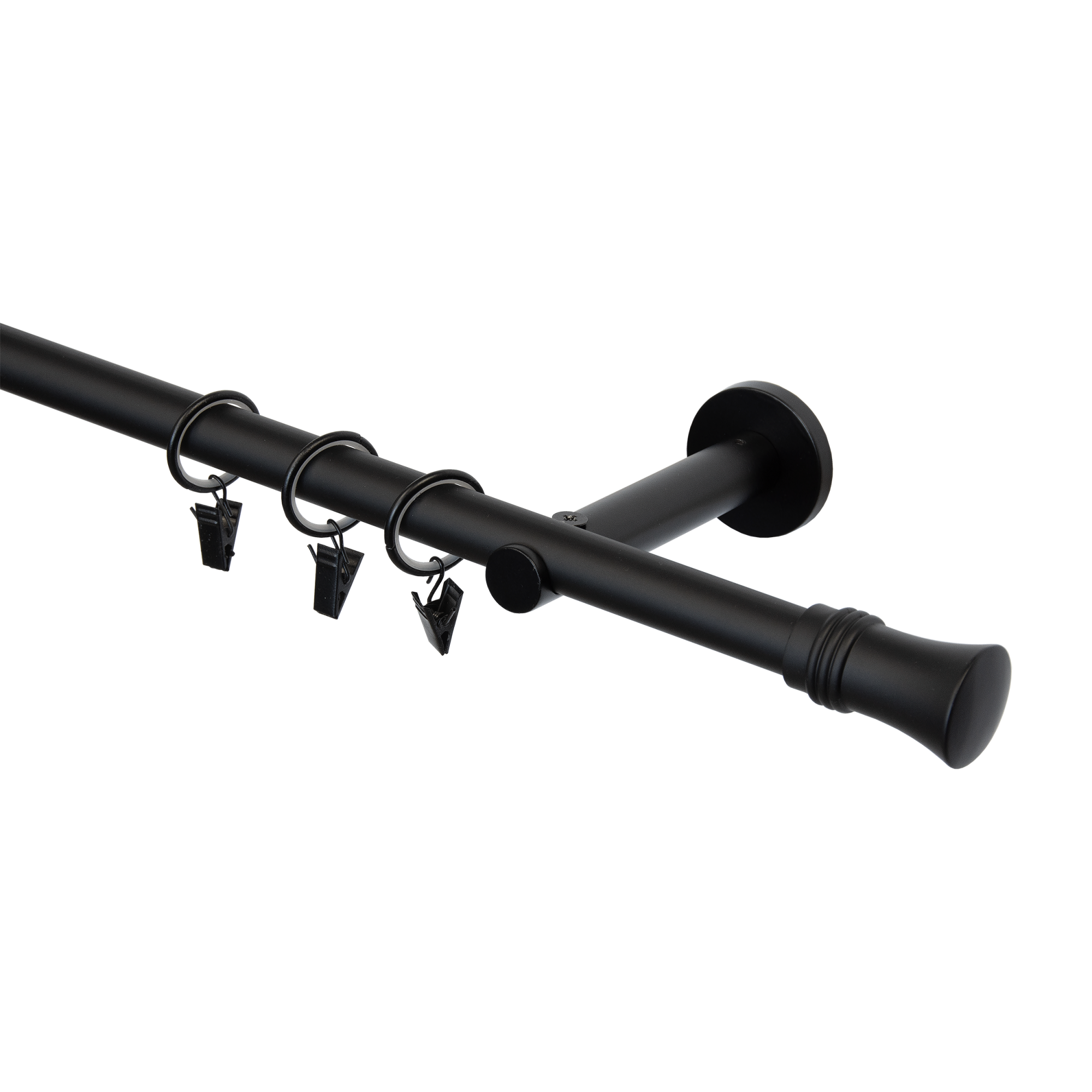 Karnisz Capri 200 cm pojedynczy czarny mat 19 mm Inspire