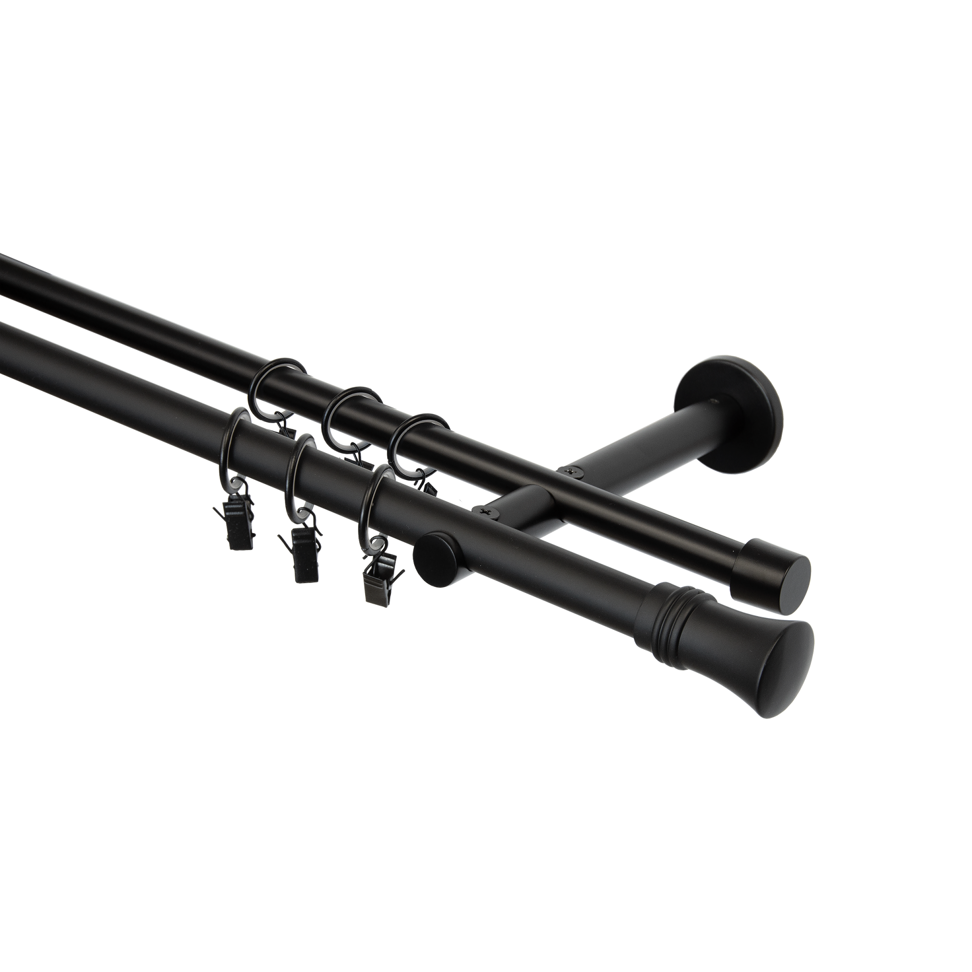 Karnisz Capri 160 cm podwójny czarny mat 19 mm Inspire