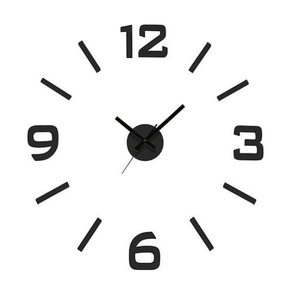 Relógio de parede adesivo preto 70 cm