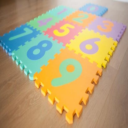 Tapete Puzzle tipo Passadeira de Diversão para Crianças de 3 anos- 8 peças-  Borracha Espuma EVA- Multicolor - 2,88 m2