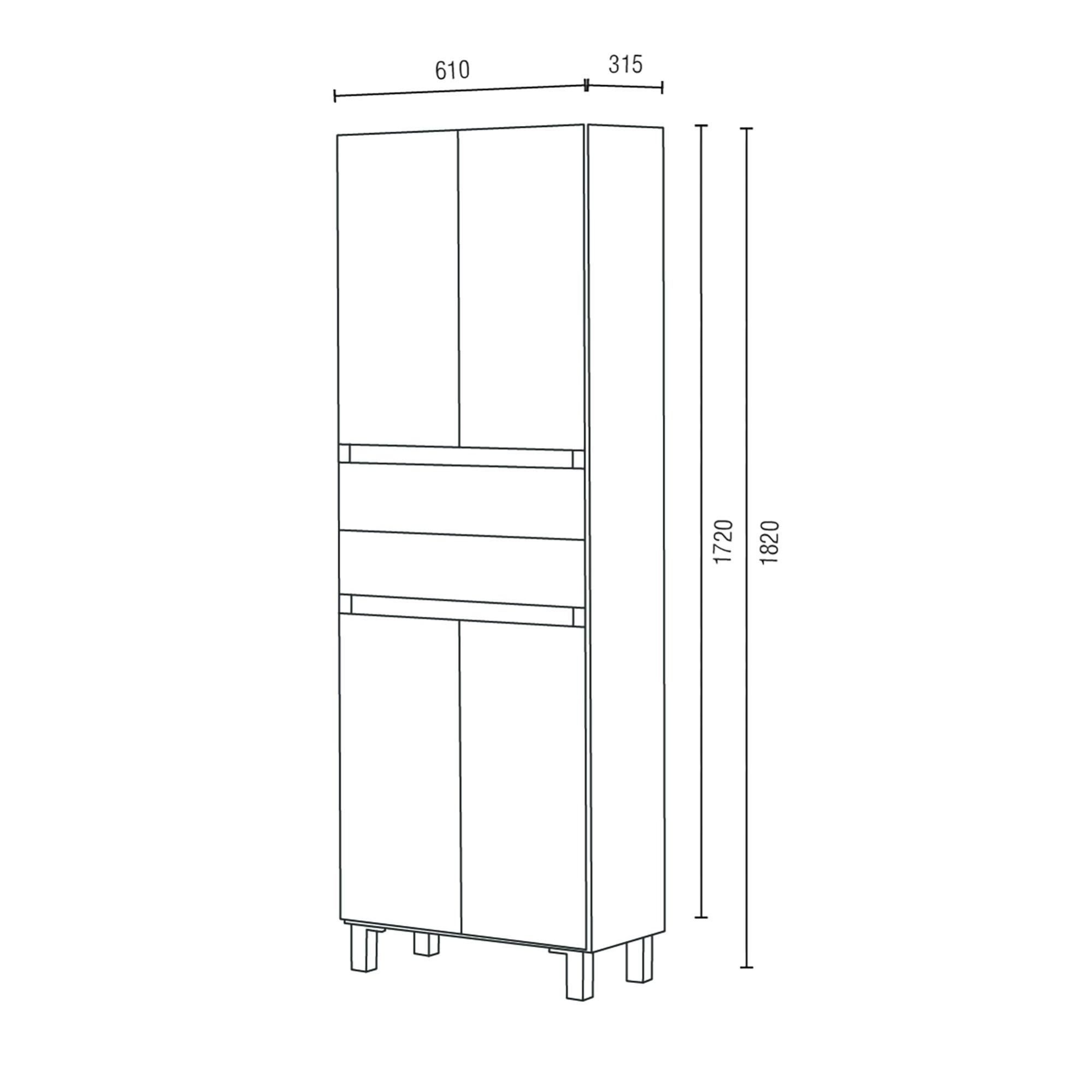 Móvel para casa de banho de AML ZEUS de 61x172x31.5 cm Branco - 6