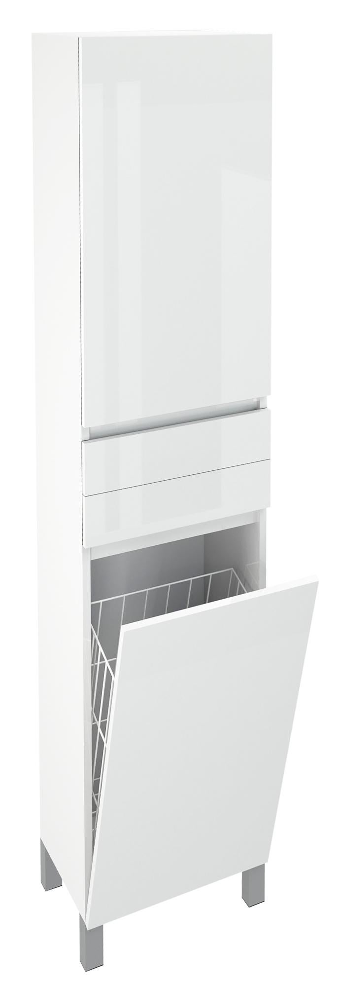 Móvel alto com cesto para roupa 40x32x180 cm branco Zeus - 2