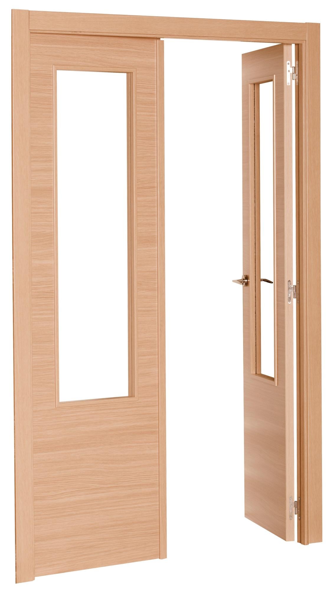 Bloco de porta interior dupla OSLO CARVALHO COM VIDRO (62.5+62.5)X203CM