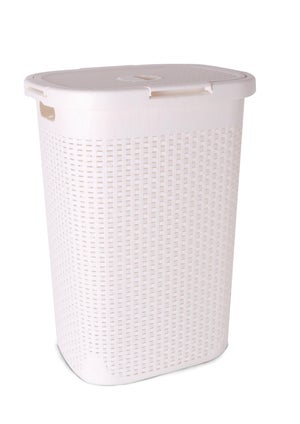 Cesto roupa suja roupeiro fibra sintetica junco branco 30x30x57 - Carrefour  - Carrefour
