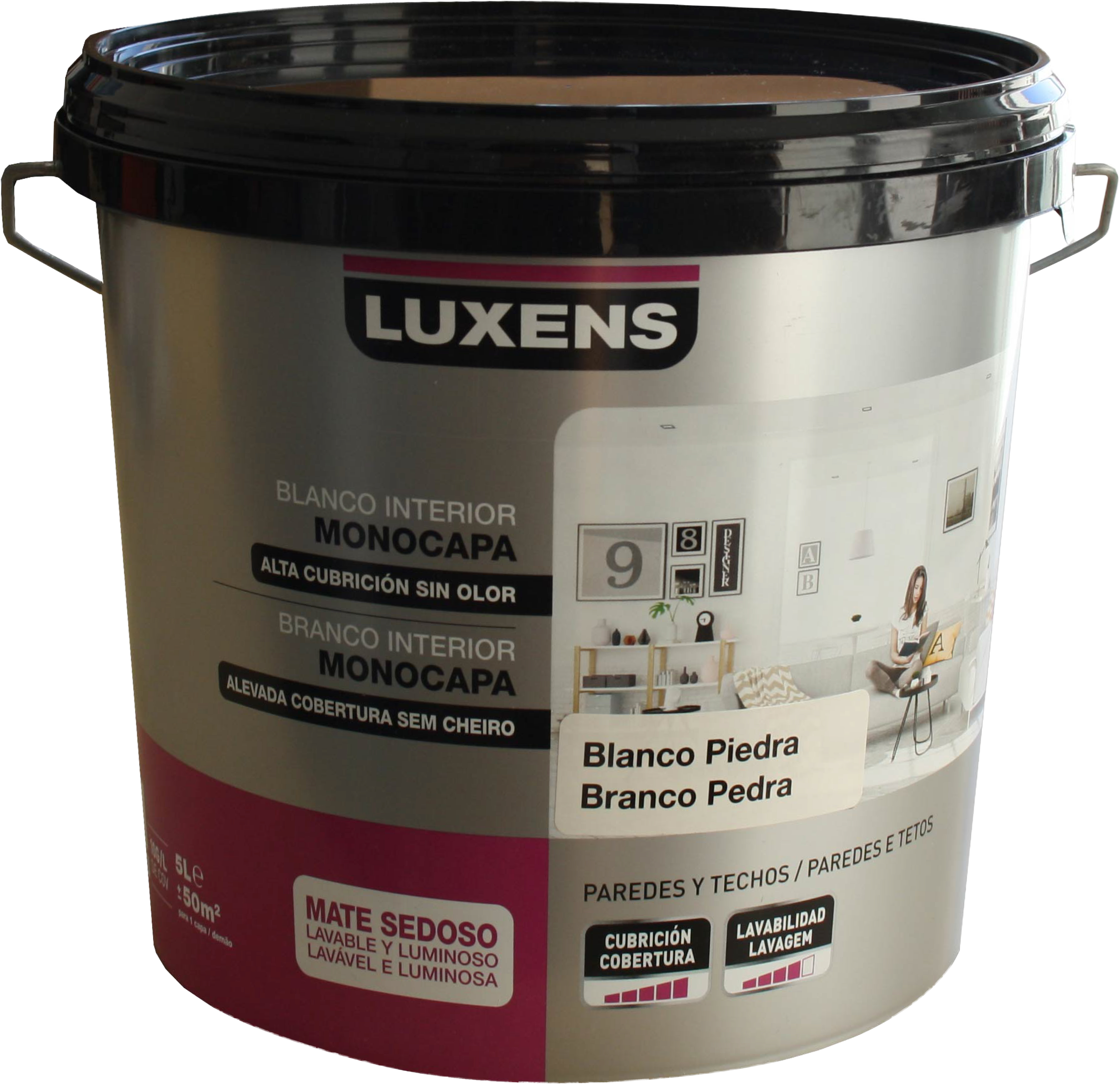 Tinta de interior decorativa LUXENS MATE 4L COOL 2