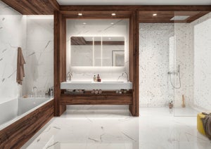 Casa de Banho com efeito de mármore: guia, materiais e acabamentos —  idealista/news