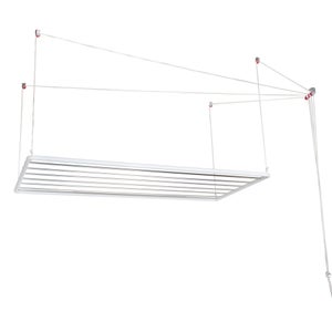 Estendal de teto, Varal vertical para varanda Foxydry Mini branco 128x54x25  cm